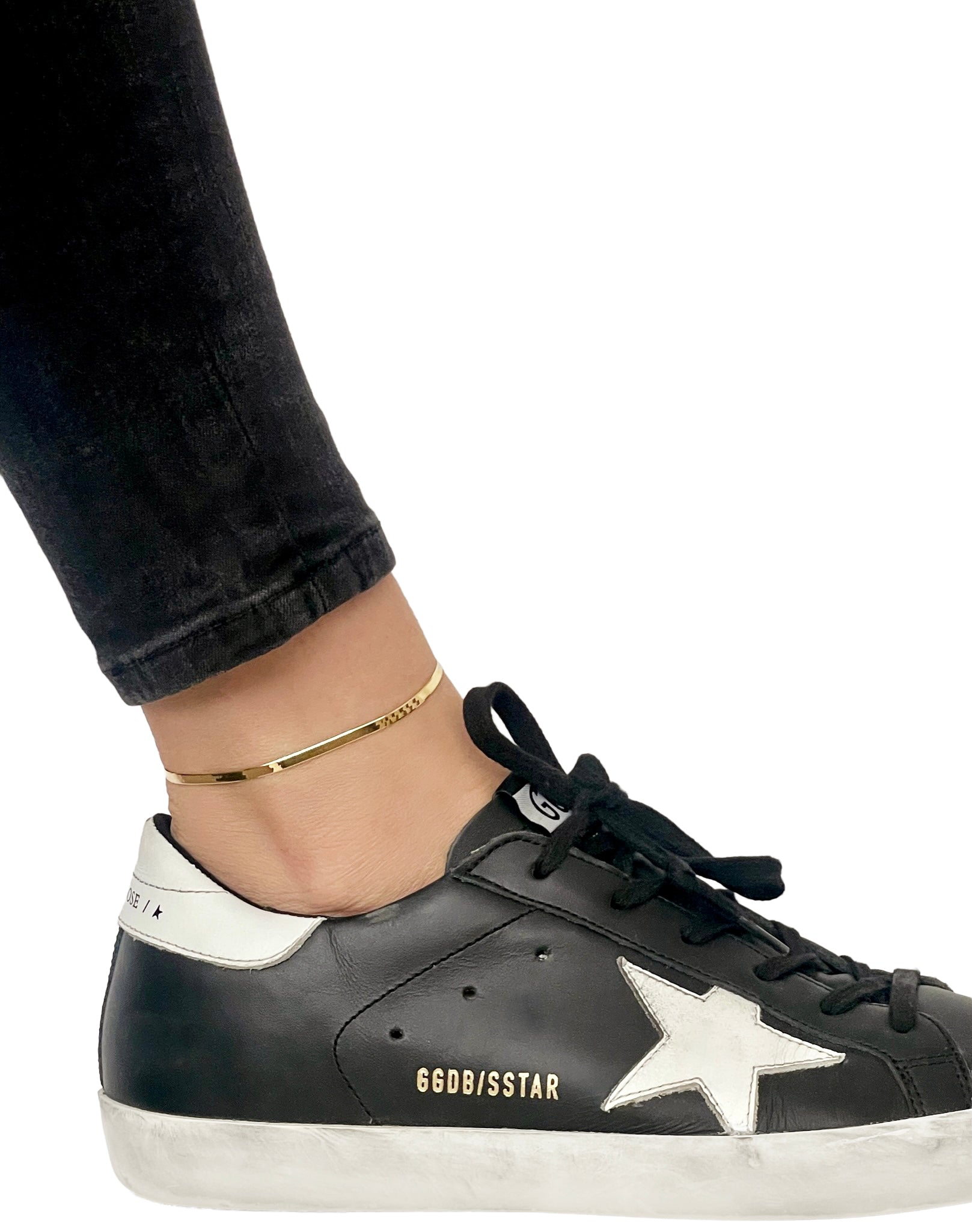 14K Yellow Gold Herringbone Anklet