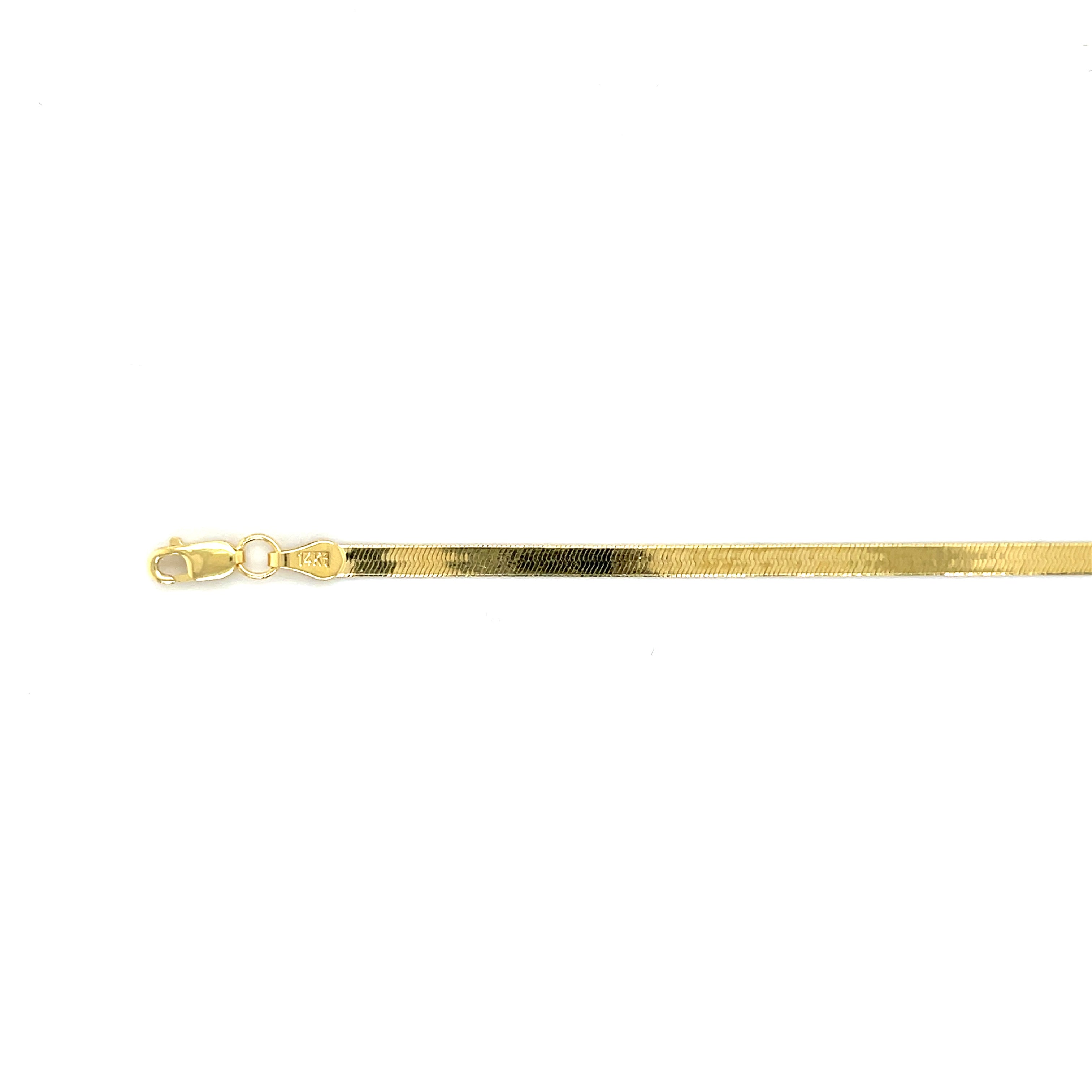 14K Gold Dainty Herringbone Choker Necklace - 14" 
