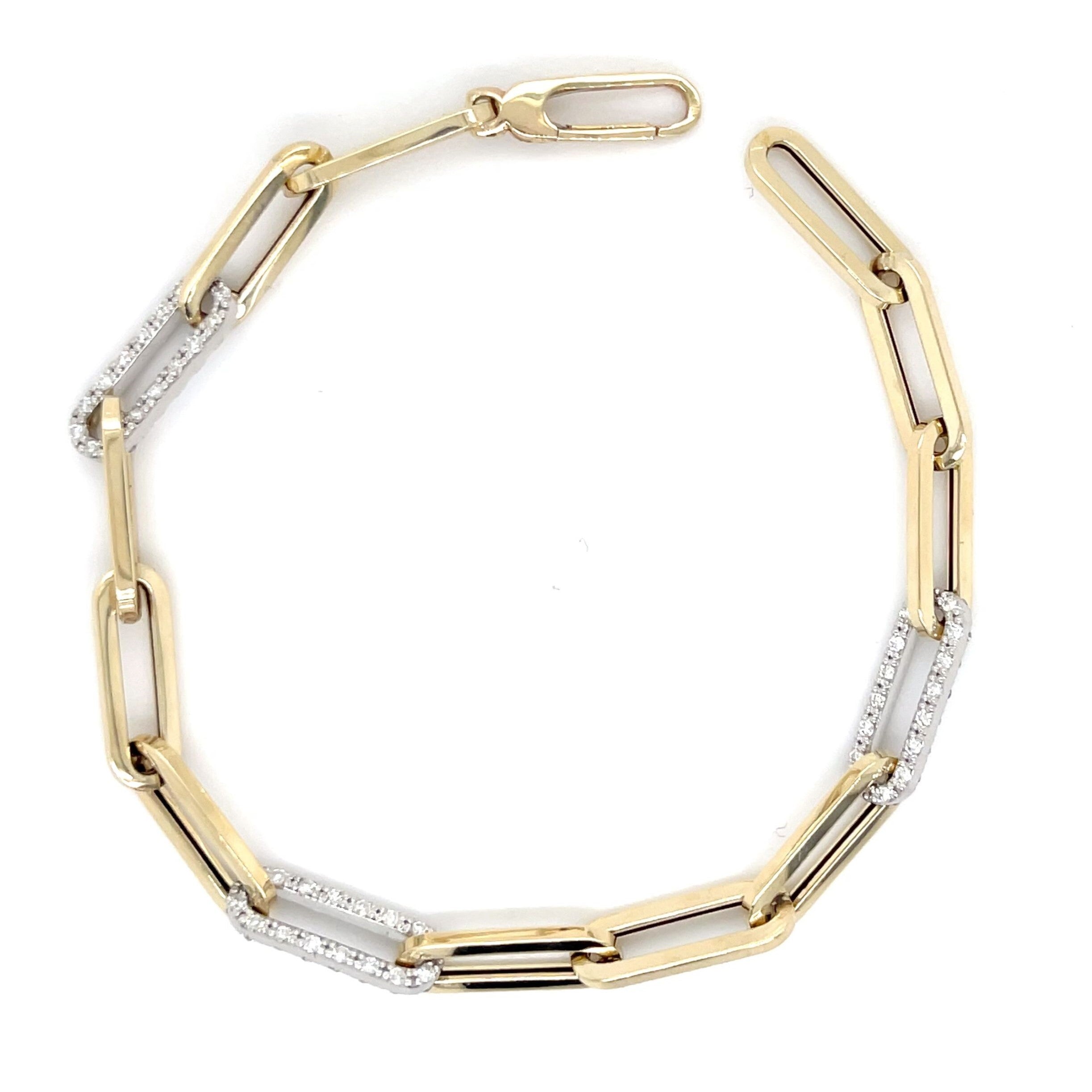 1 Ct Diamond Paperclip Bracelet