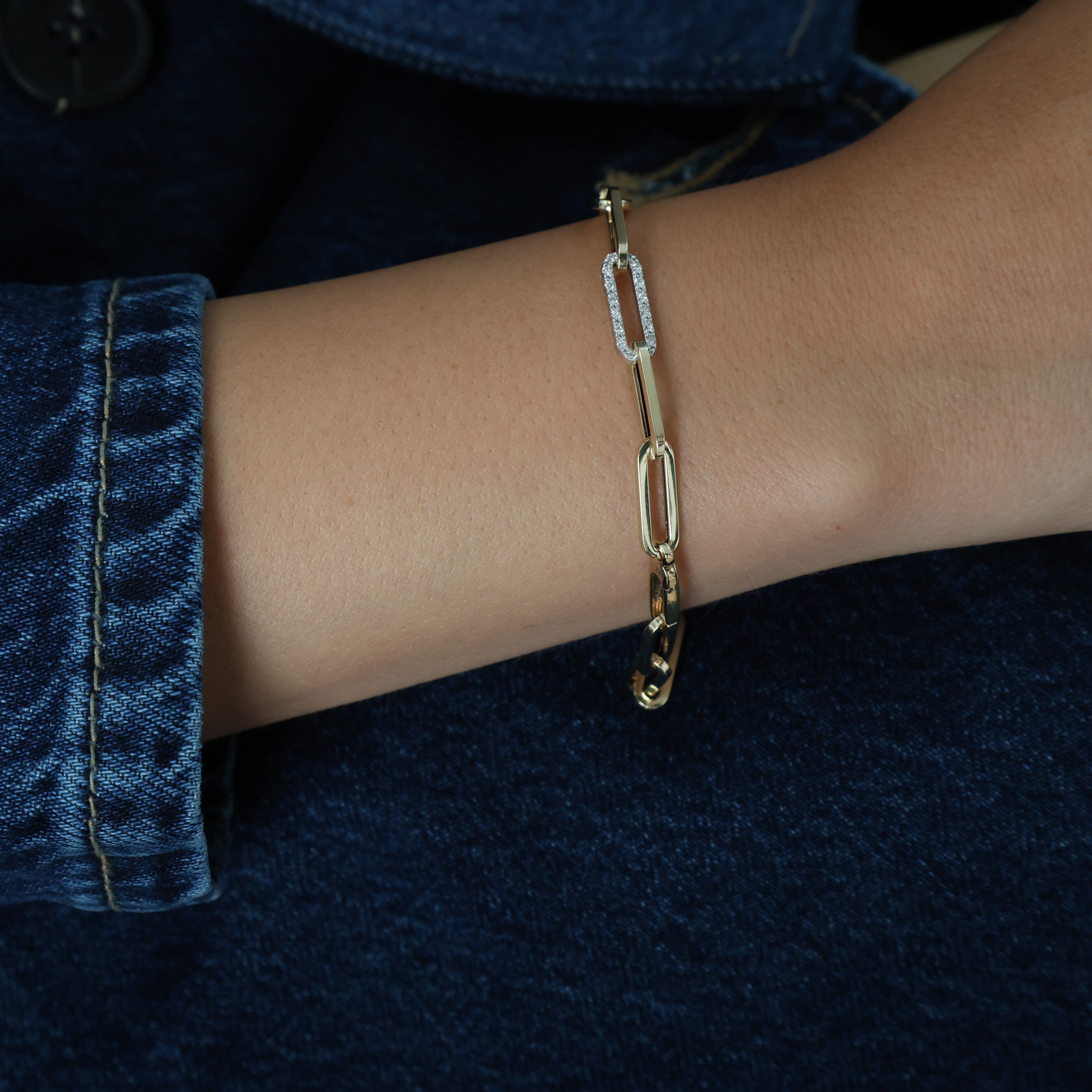 1 Ct Diamond Paperclip Bracelet