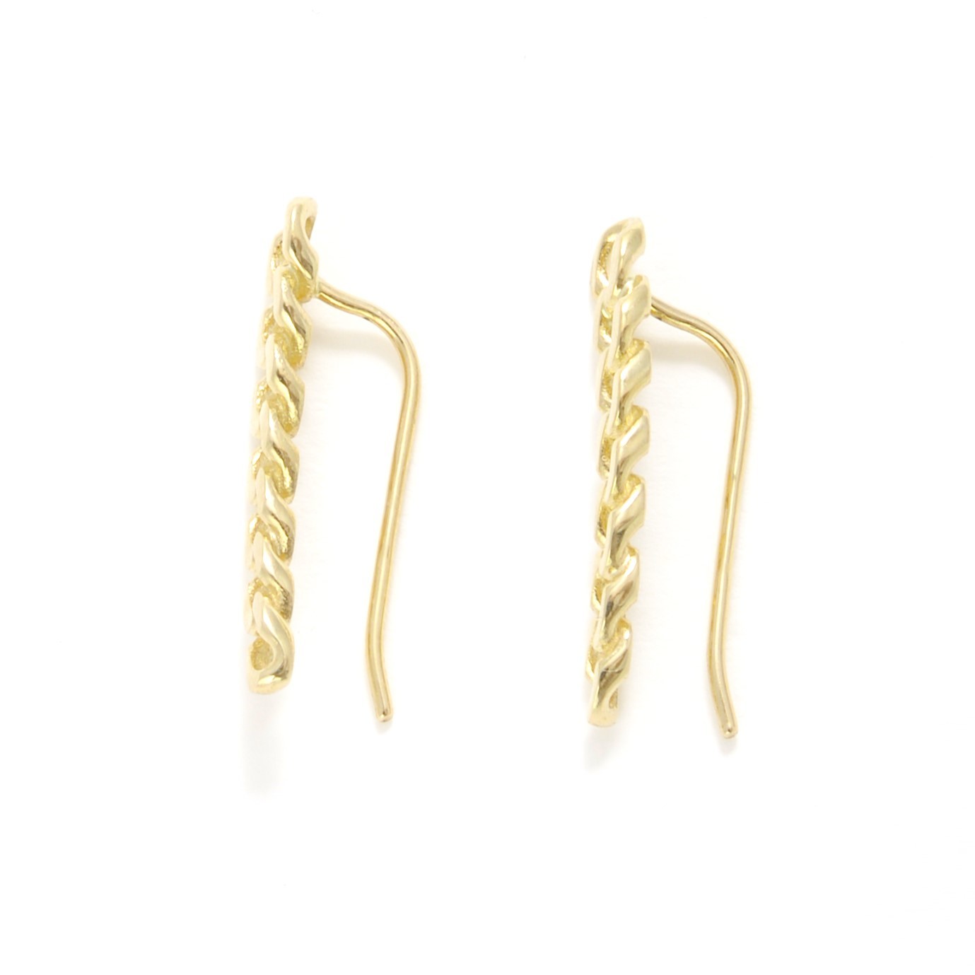 14K Gold Curb Ear Climbers