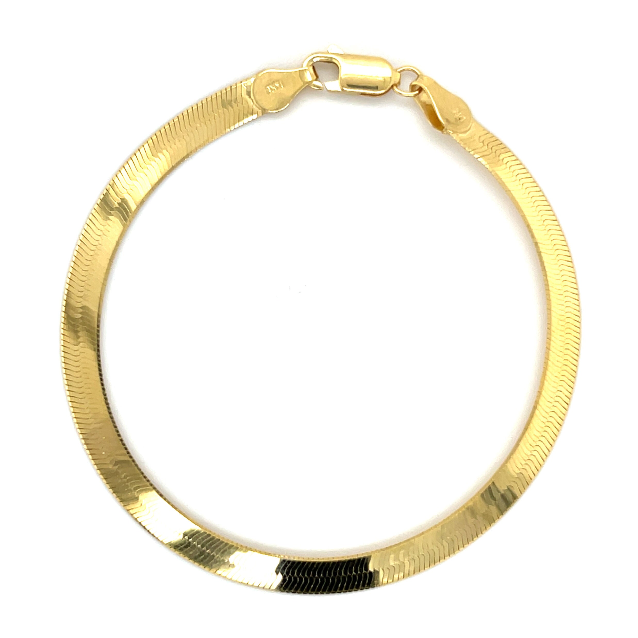 14K Gold Herringbone Bracelet