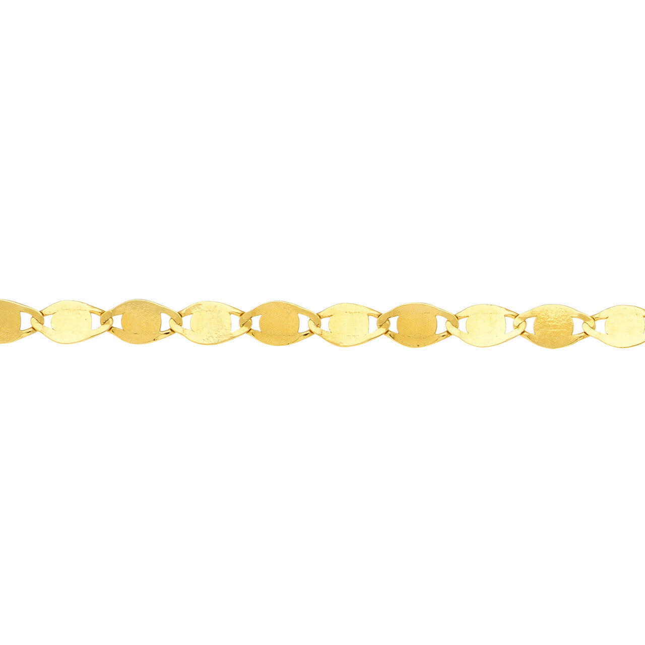 14K Gold Mirror Link Anklet