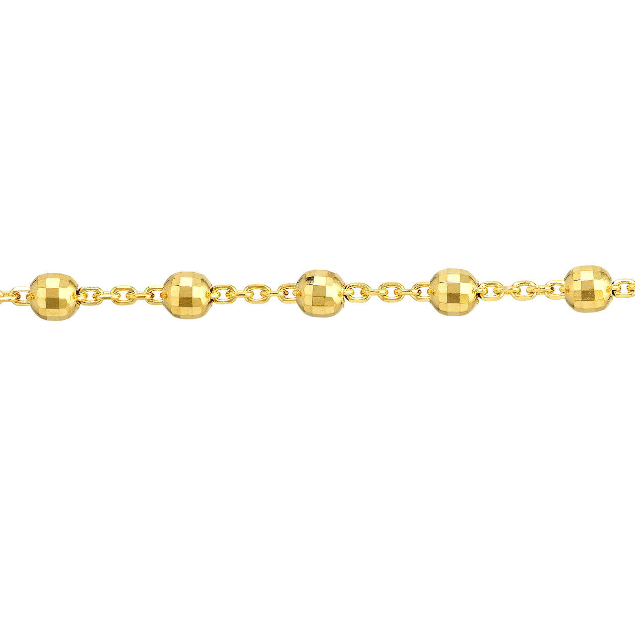 14K Gold Ball Station Anklet