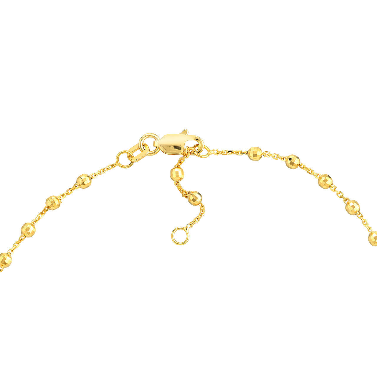 14K Gold Ball Station Anklet