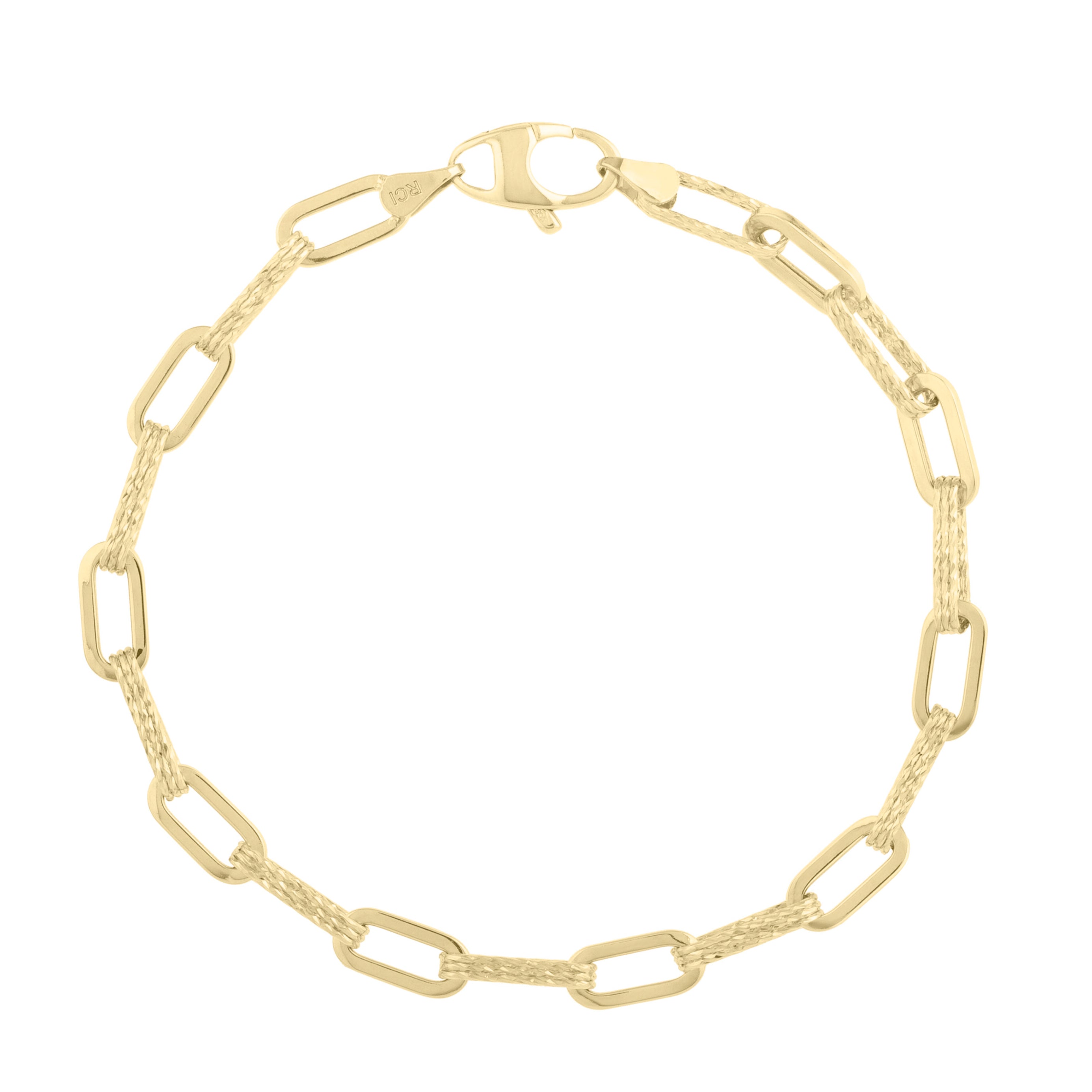 14K Gold Sparkle Paperclip Bracelet