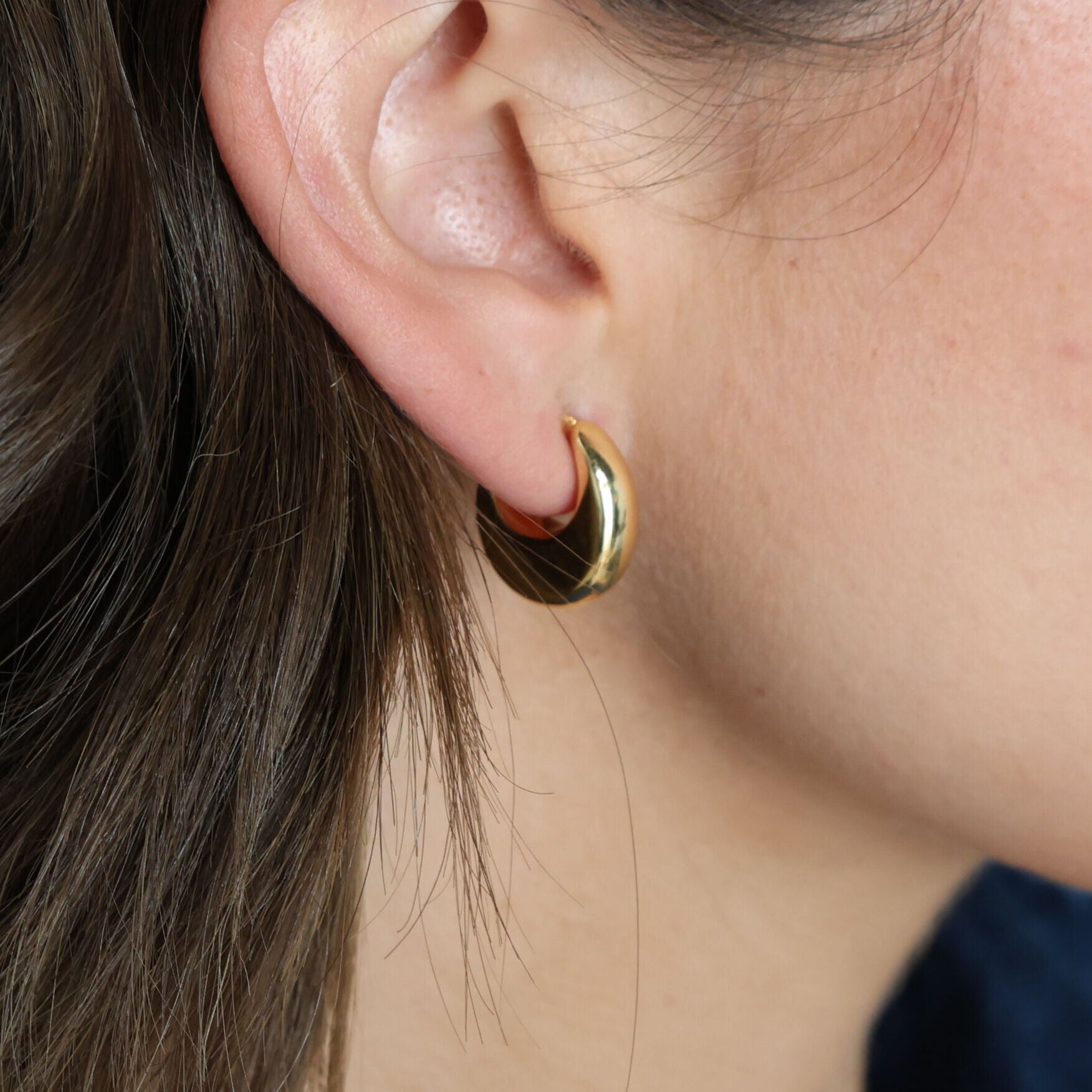 14K Gold Small Tapered Hoops