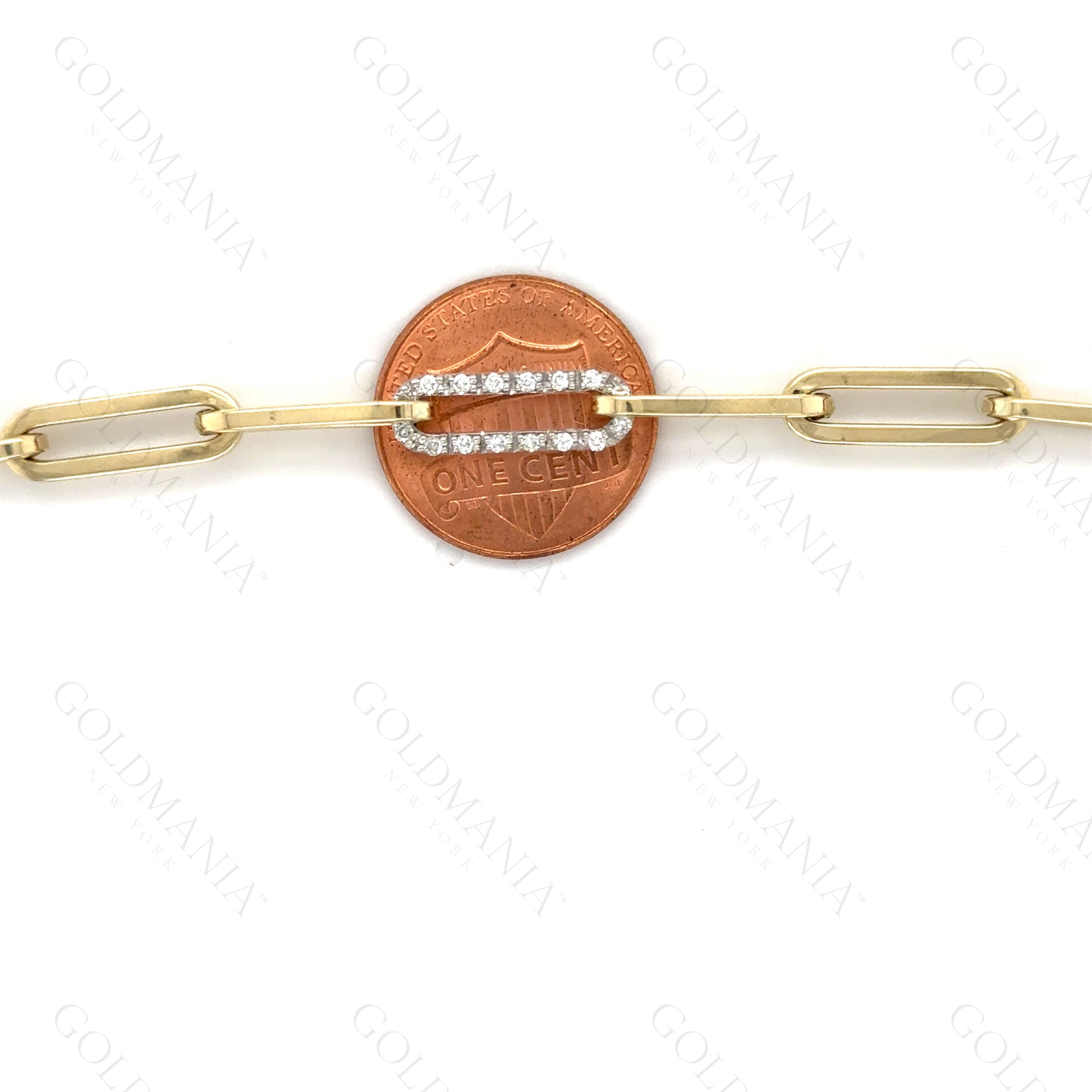 1 Ct Diamond Paperclip Necklace In 14K Gold