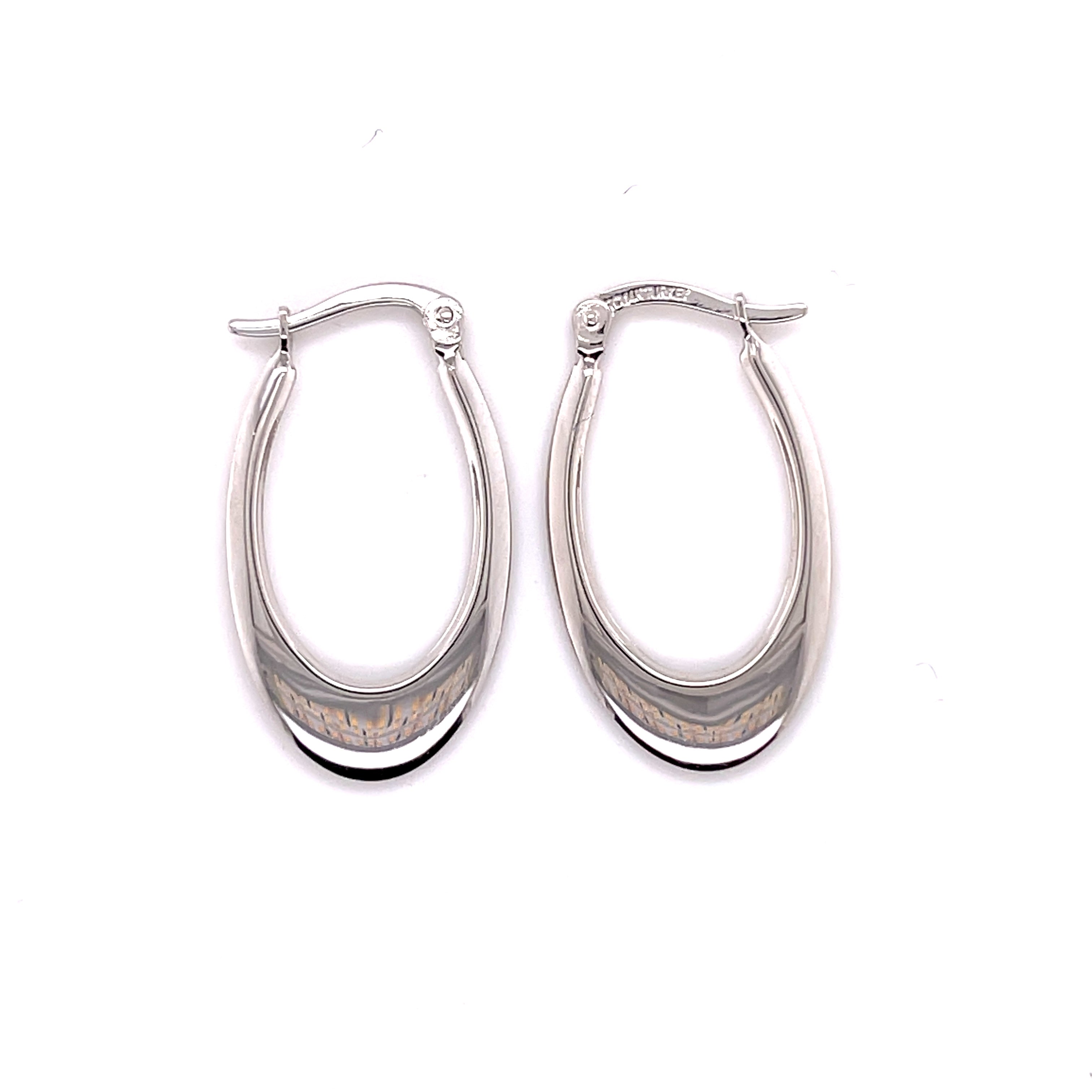 14K Gold Small Graduated Oval Hoops