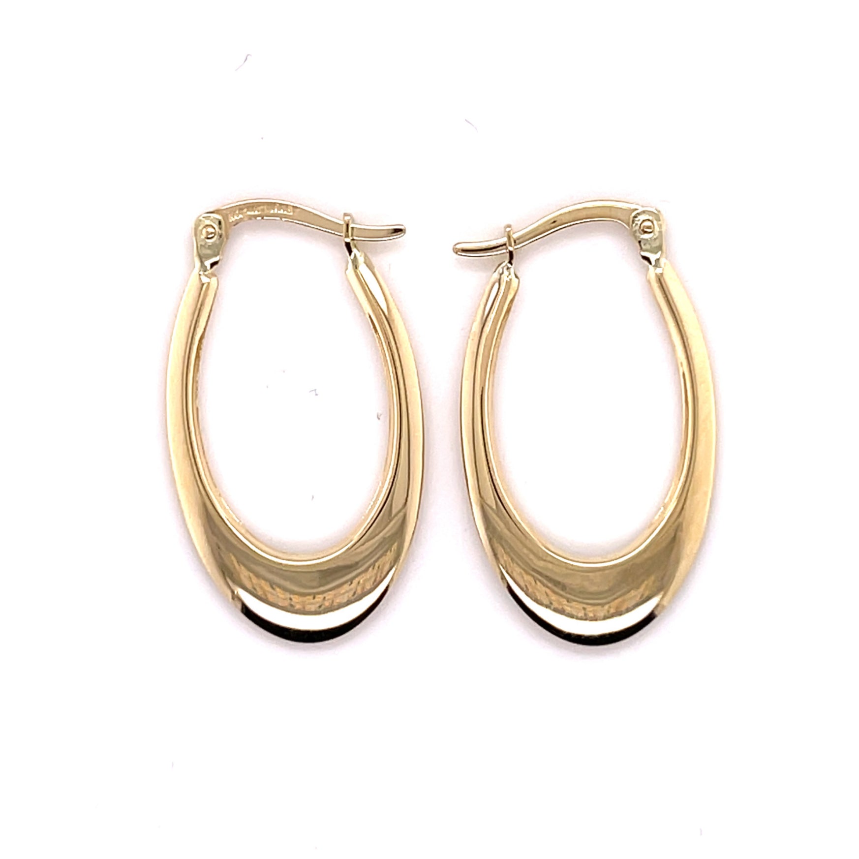 14K Gold Small Graduated Oval Hoops