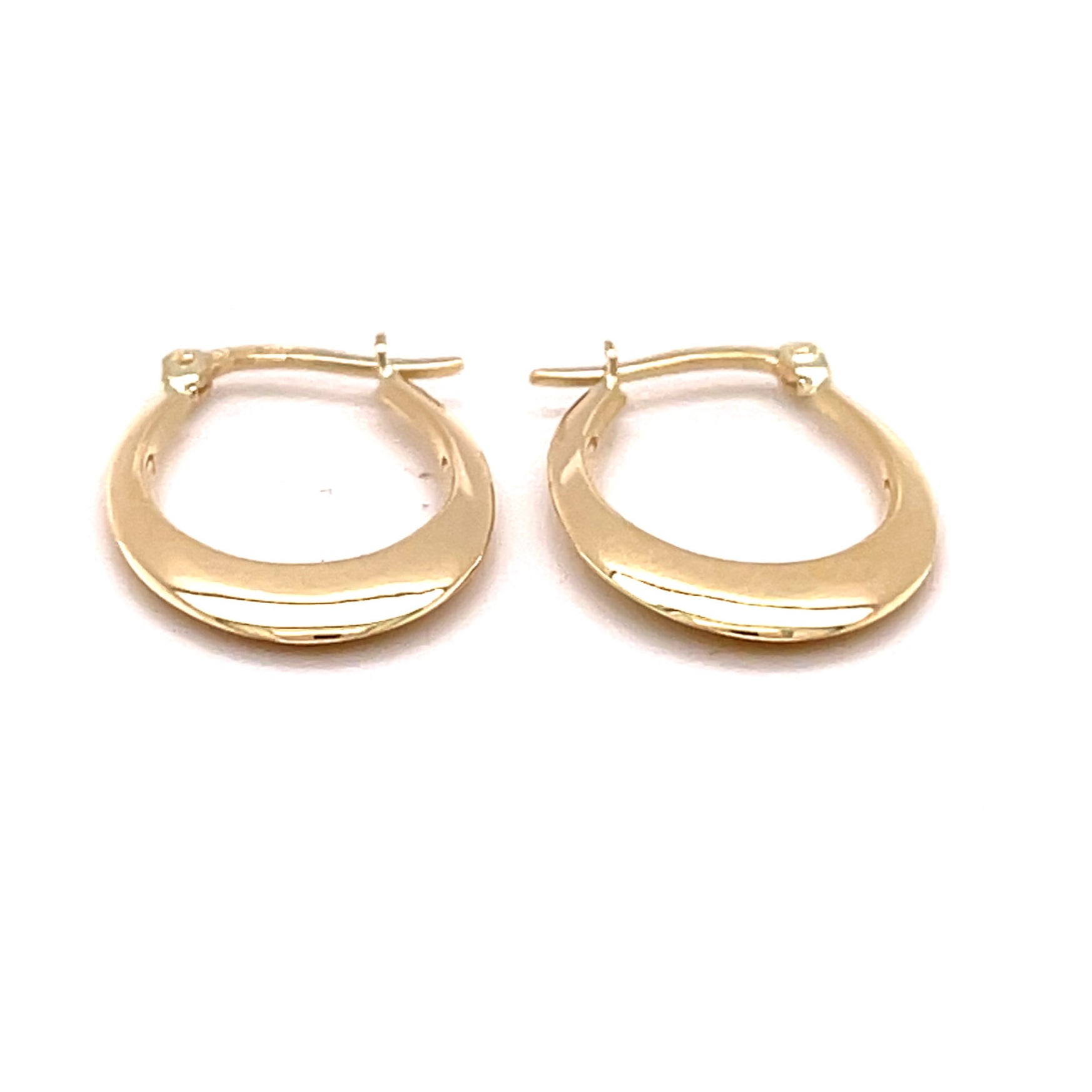 14K Gold Small Graduated Oval Hoops