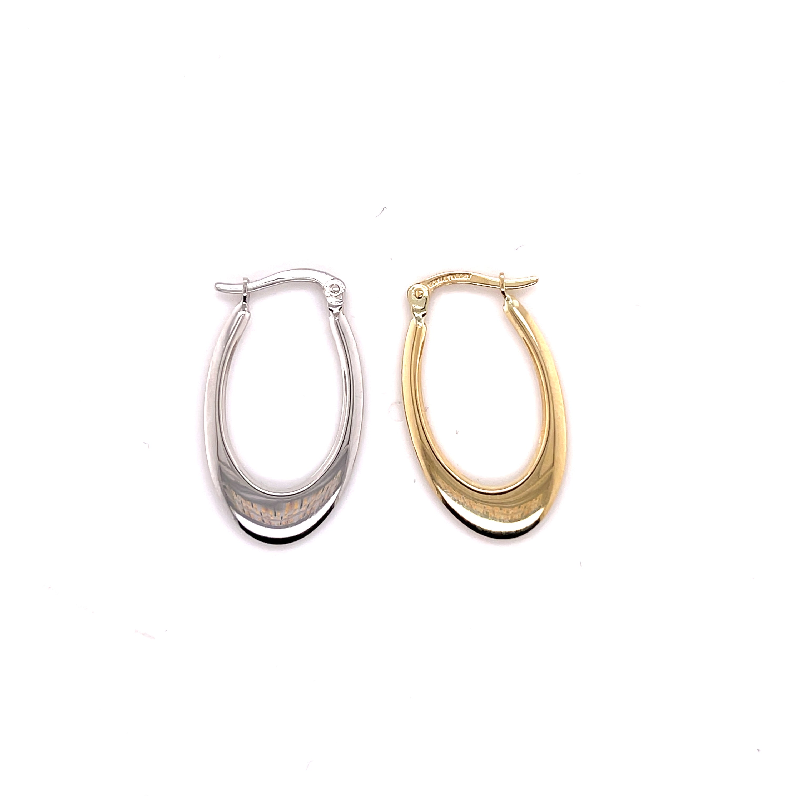 14K Gold Small Graduated Oval Hoops