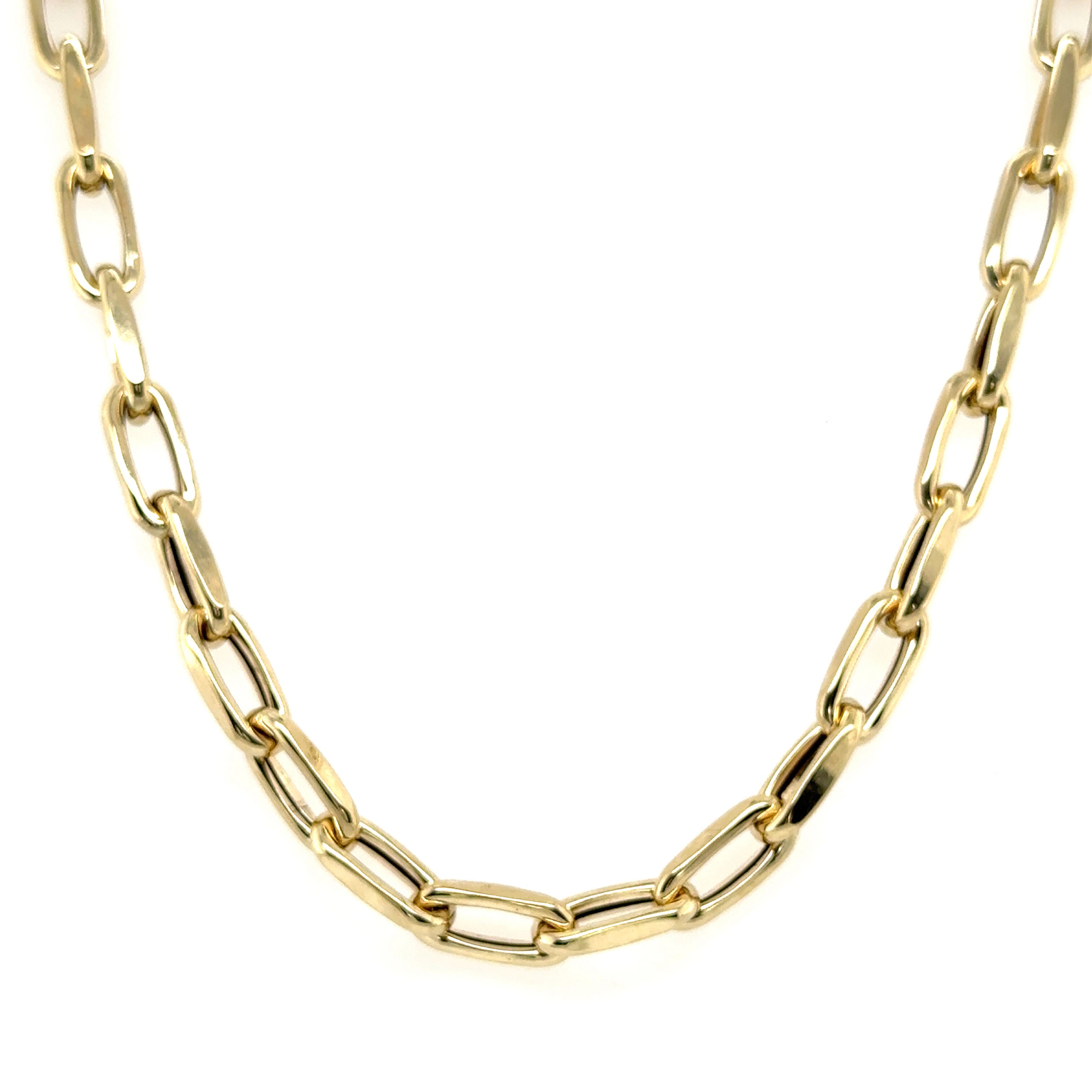 14K Gold 6 mm Faceted Cable Necklace