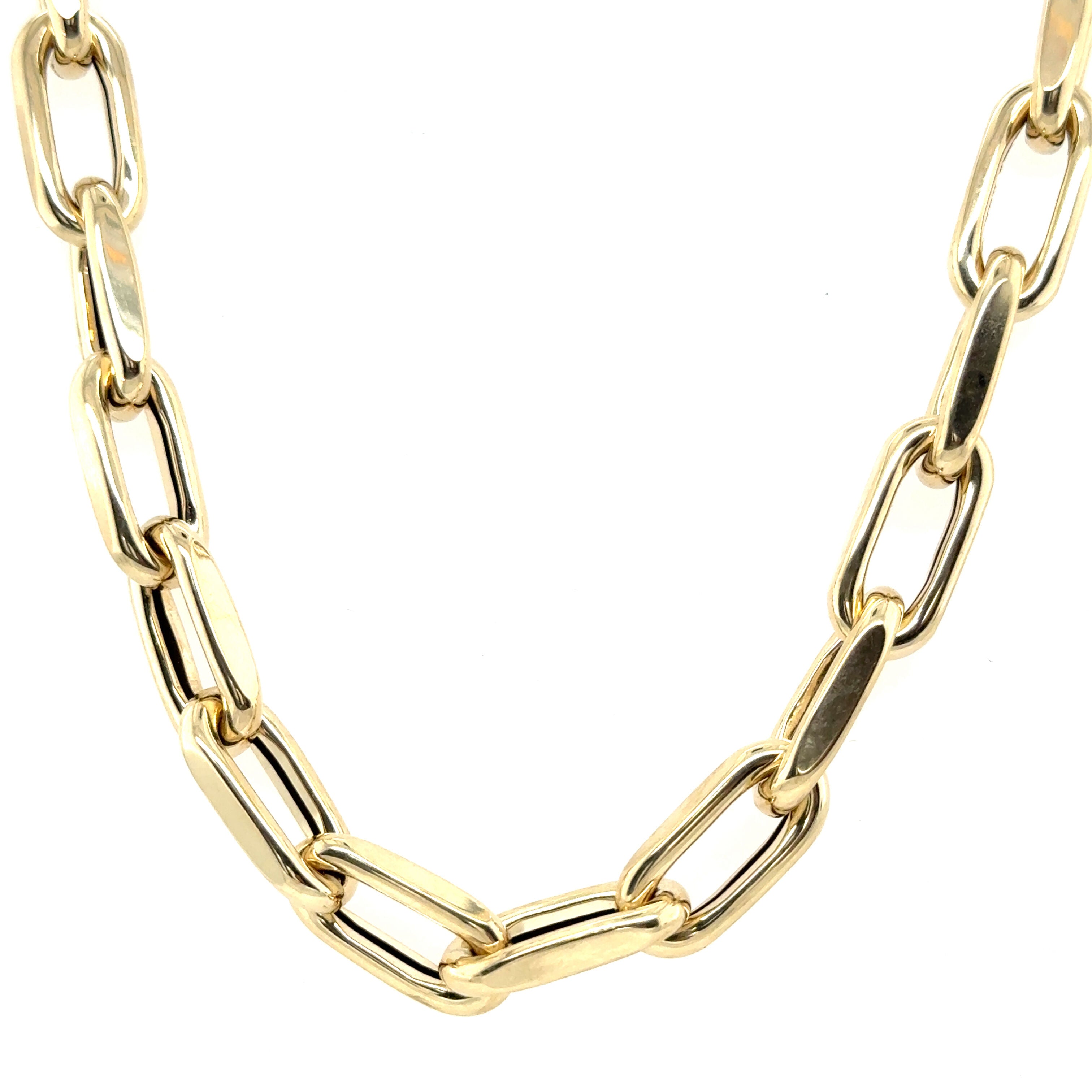 14K Gold 9 mm Faceted Cable Necklace