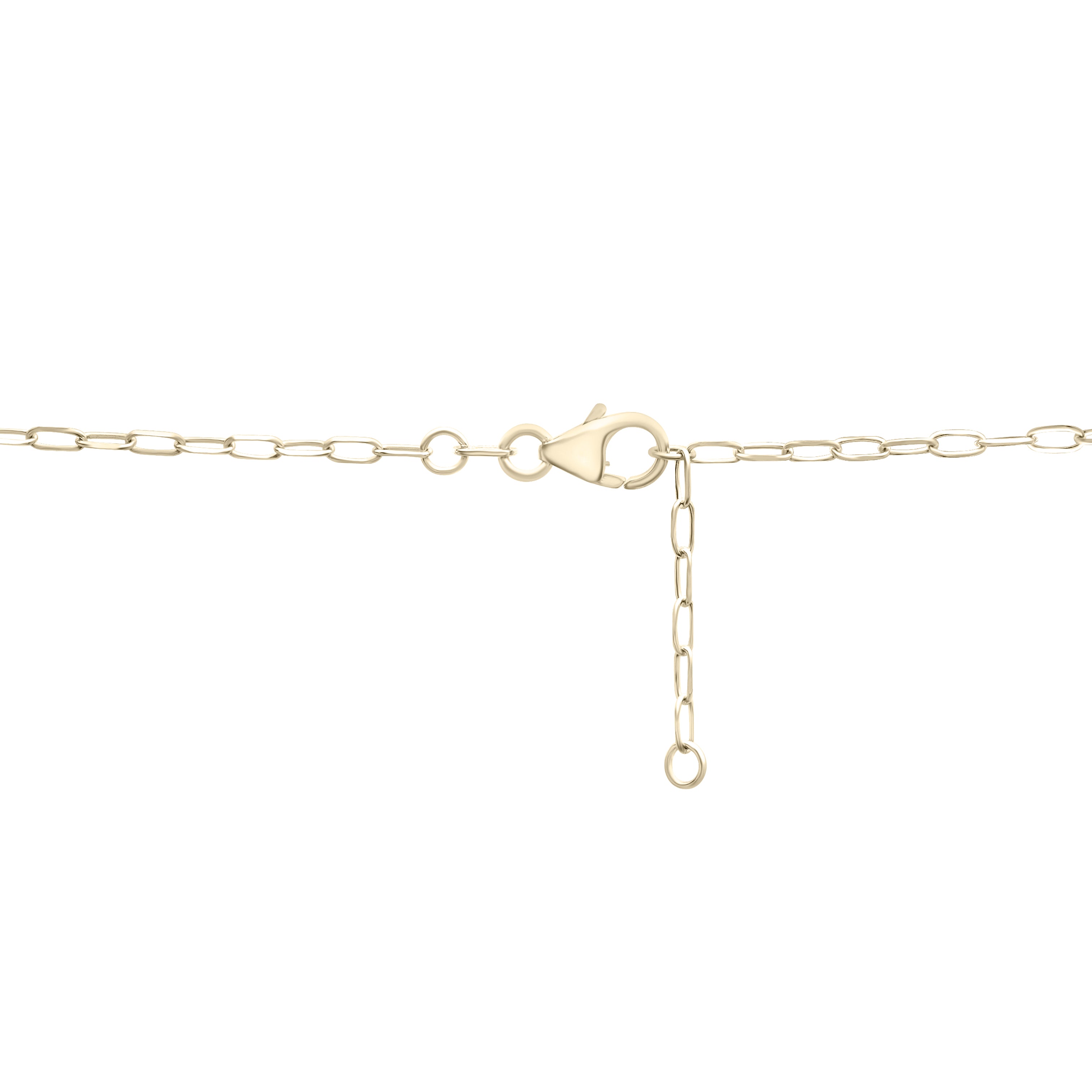 Diamond Graduated Paperclip Link Necklace In 14K Gold