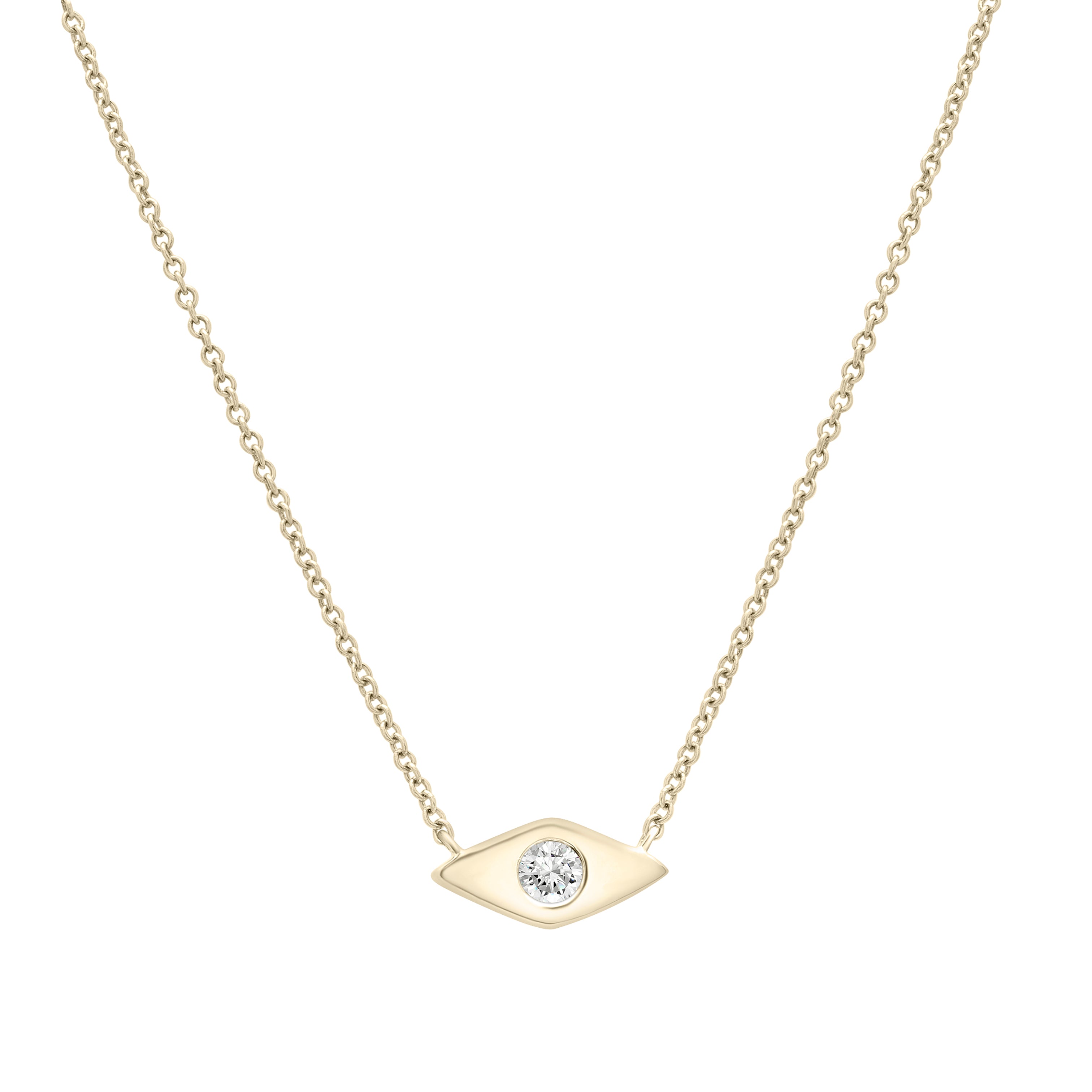 Diamond Rhombus Necklace In 14K Gold