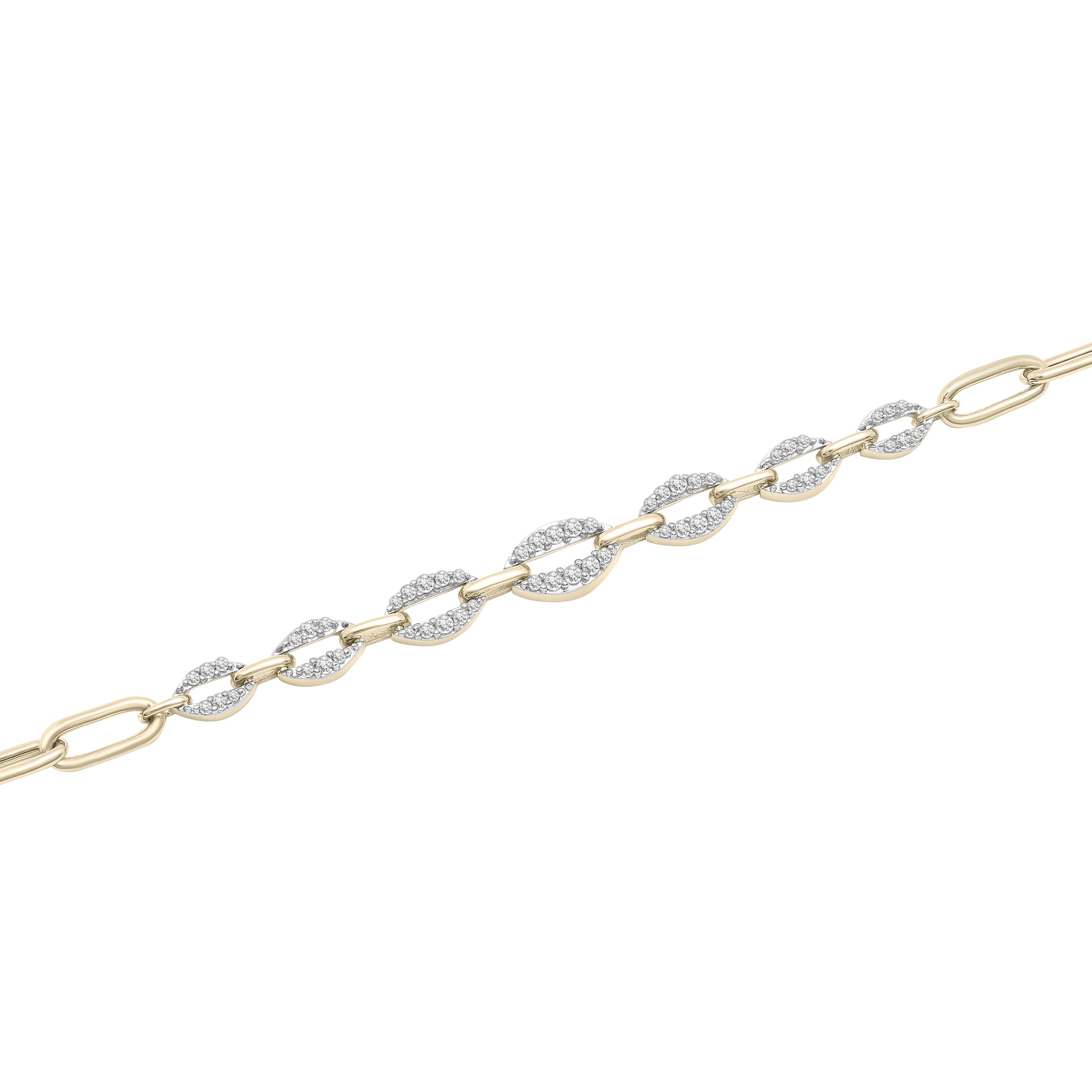 Diamond Graduated Link Bracelet In 14K Gold