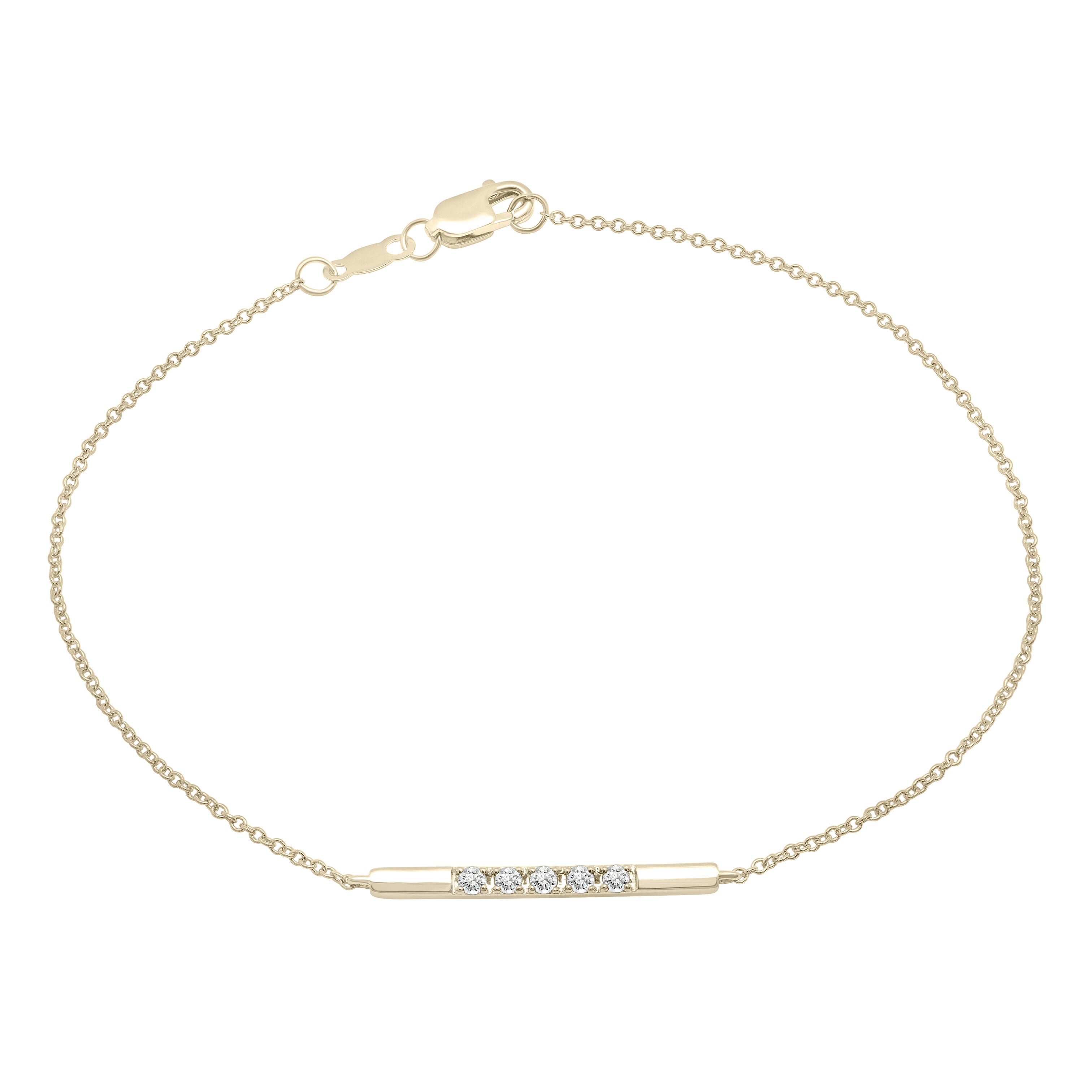 Diamond Bar Bracelet In 14K Gold