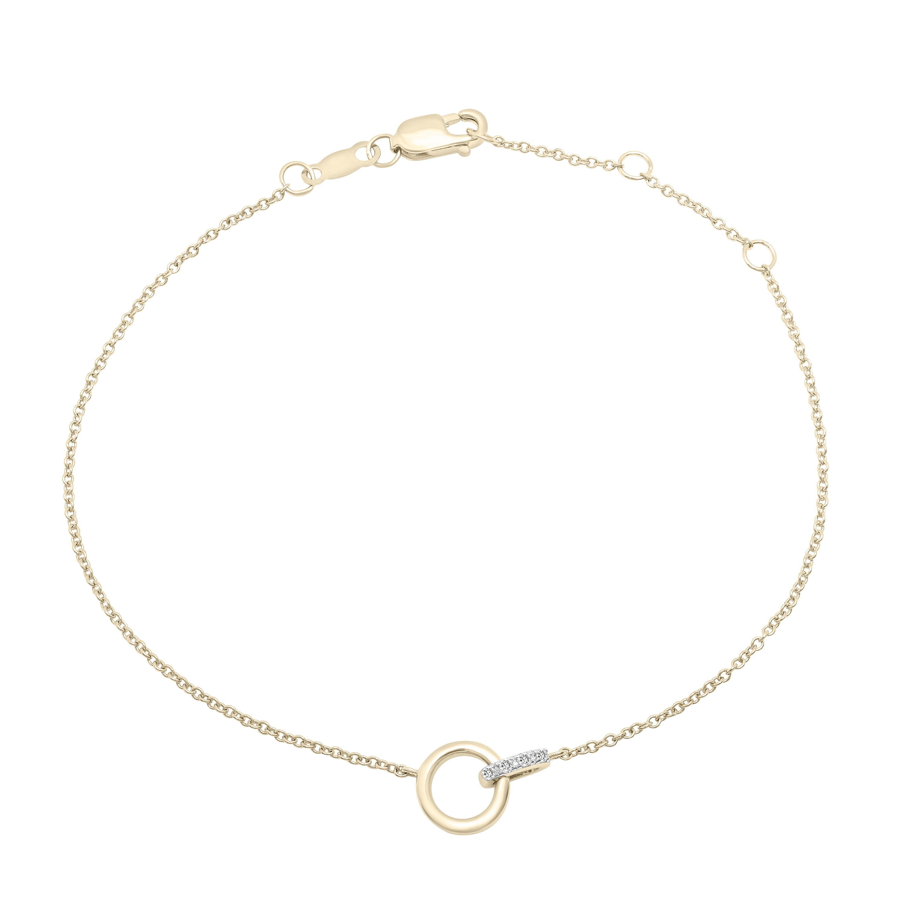 Diamond Interlocking Circles Bracelet In 14K Gold