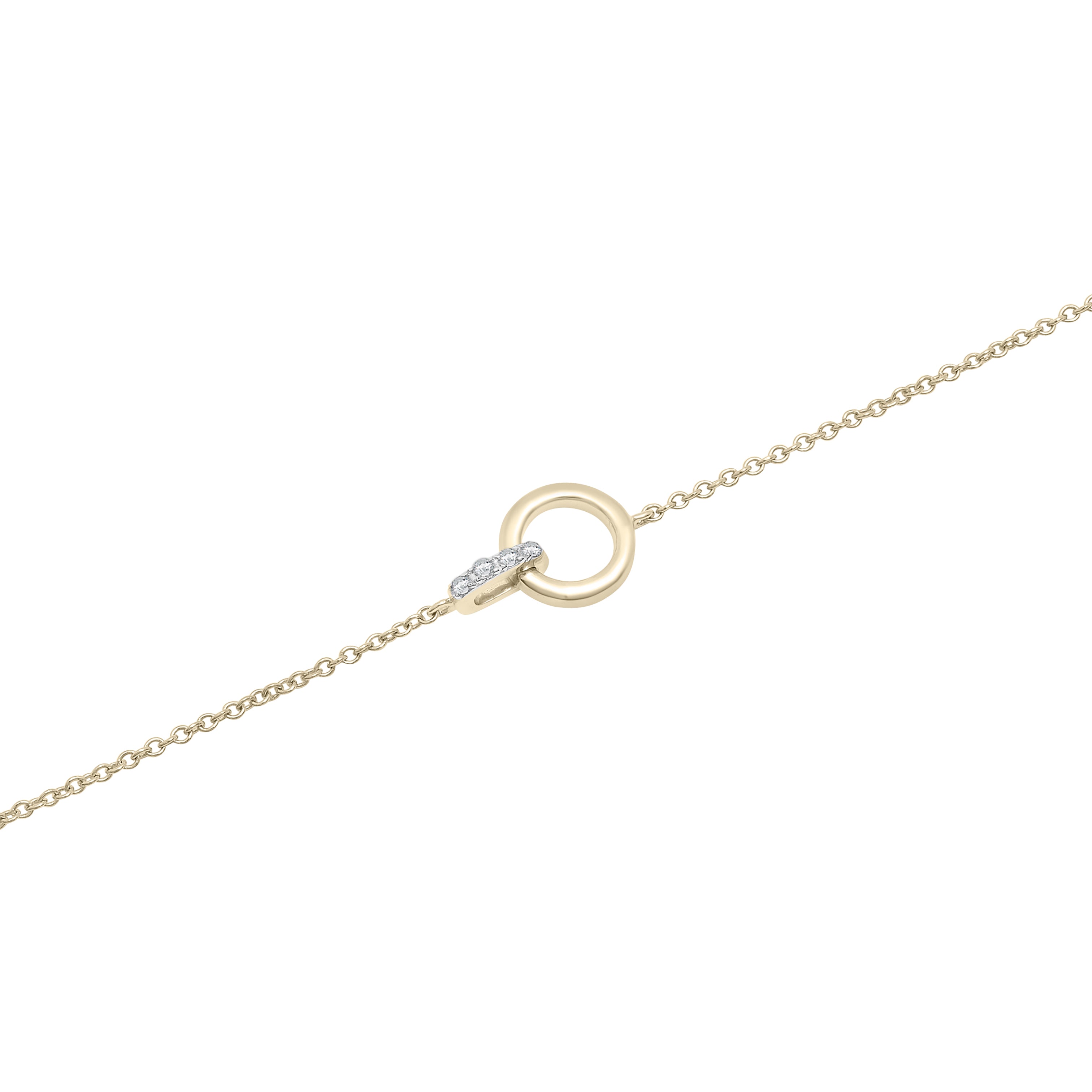 Diamond Interlocking Circles Bracelet In 14K Gold