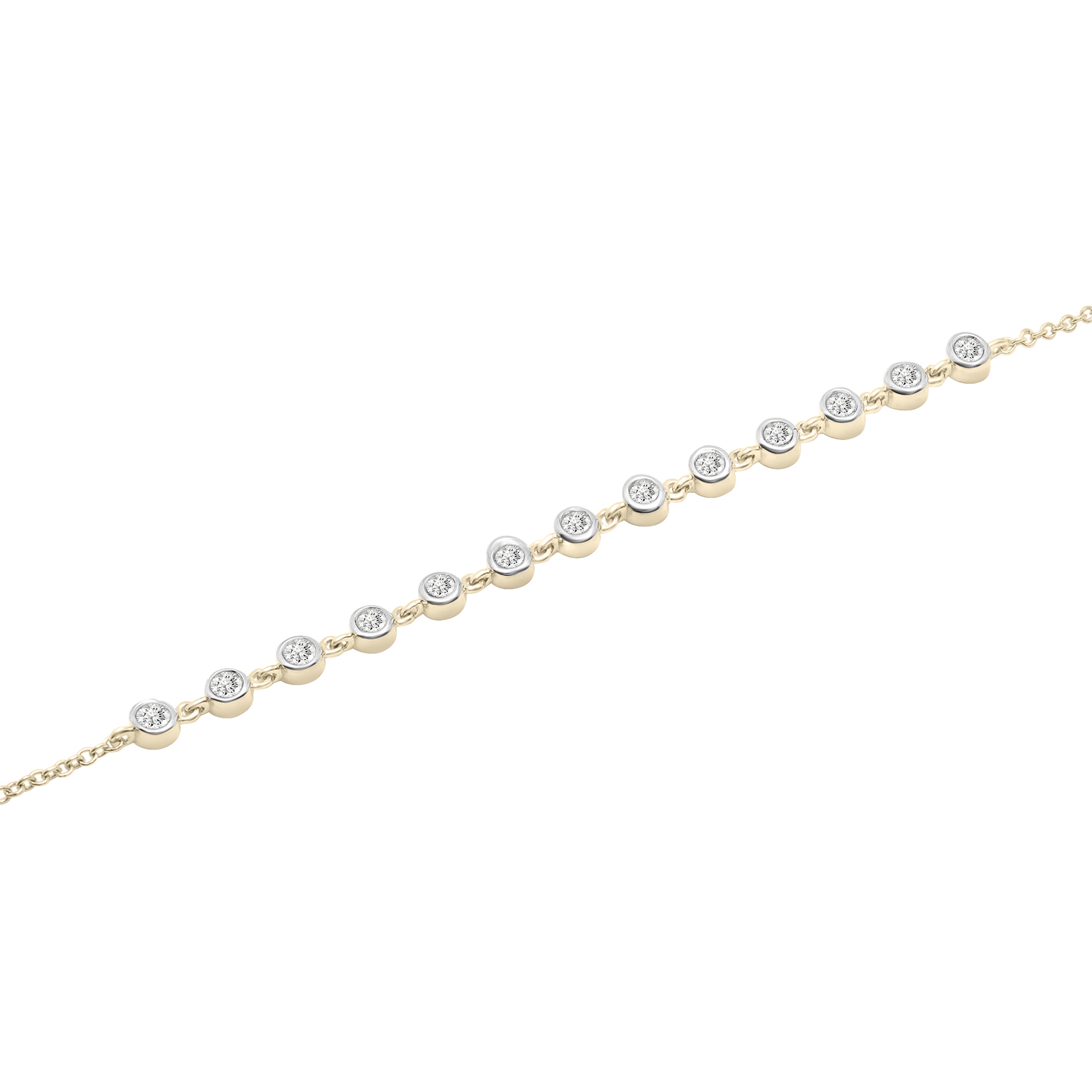 Bezel Diamond Bracelet In 14K Gold