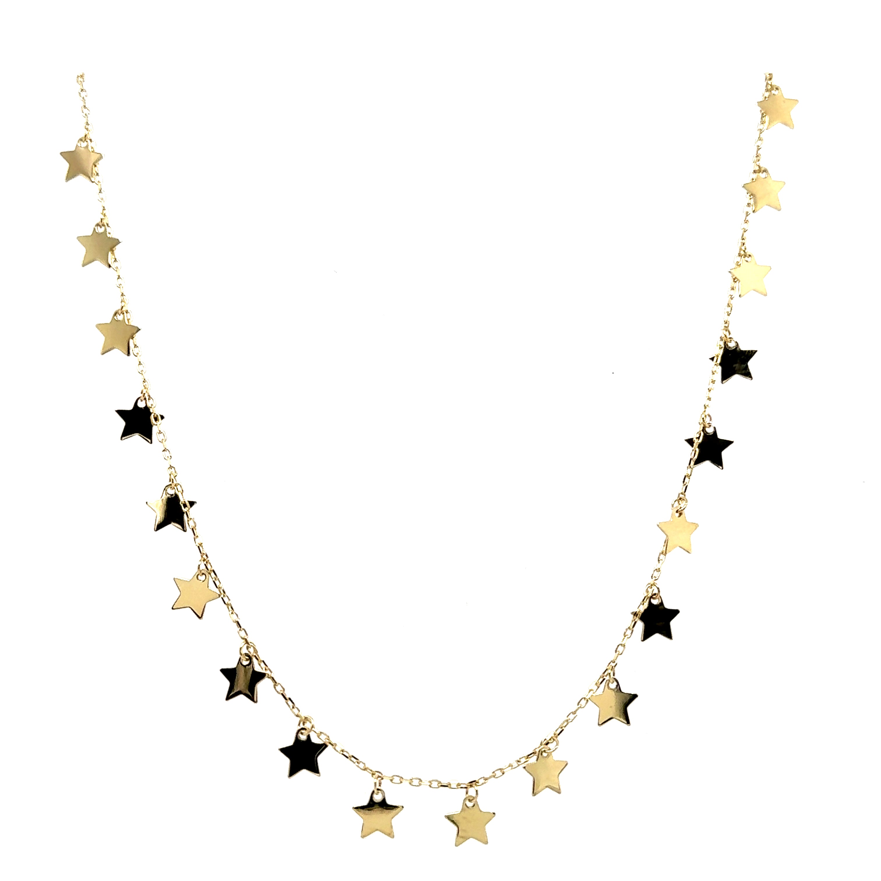 14K Gold Dangle Star Necklace