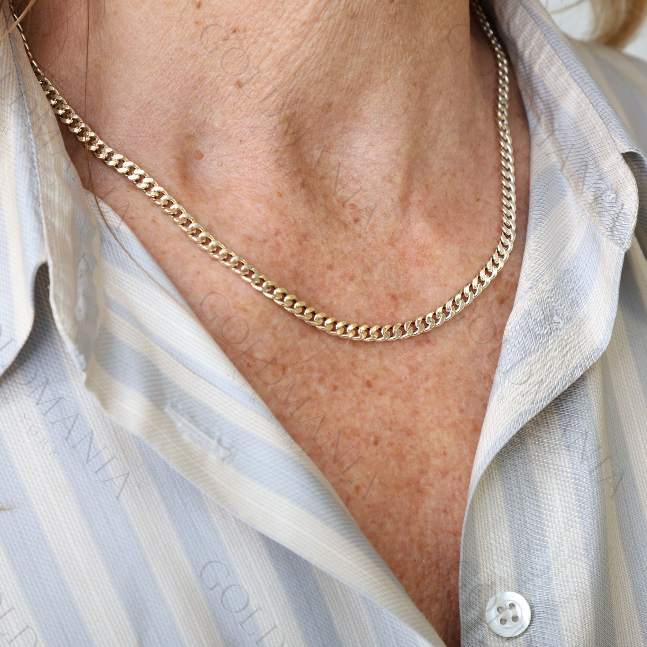 14K Gold 4.5mm Faceted Miami Cuban Link Necklace