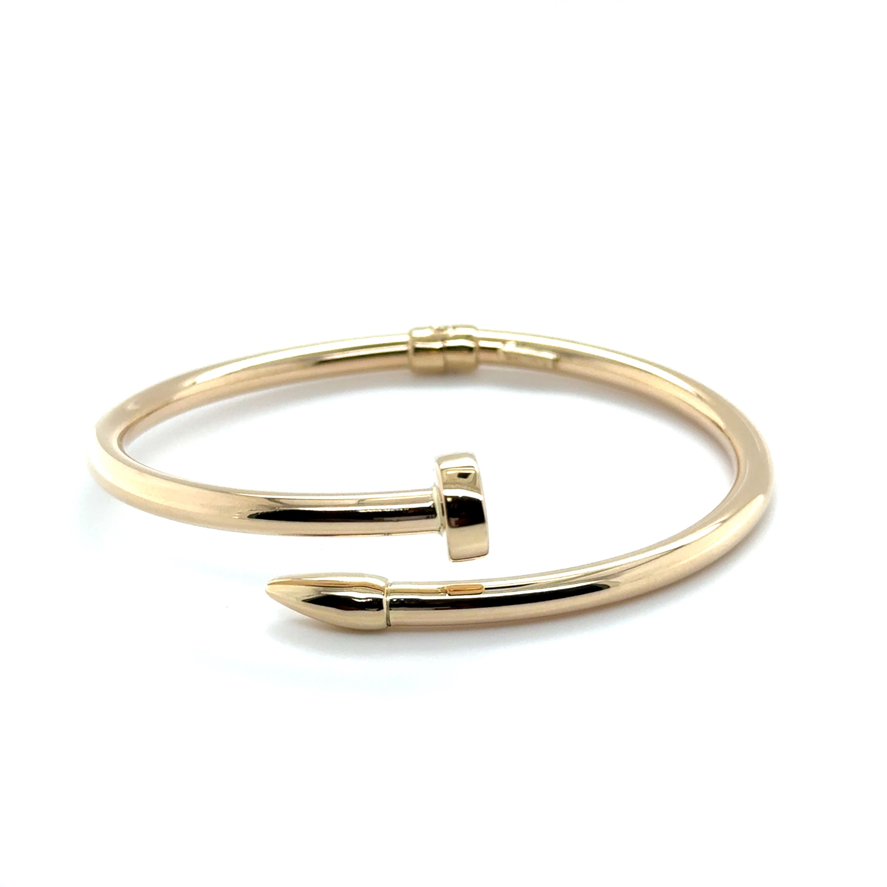 14K Gold Nail Inspired Cuff Bangle