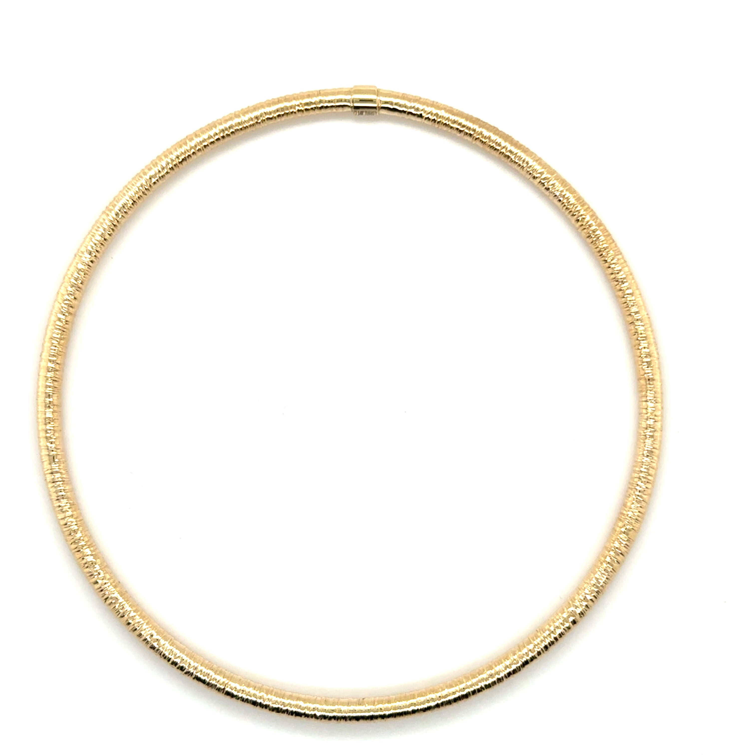 14K Gold Dainty Slip-On Textured Bangle