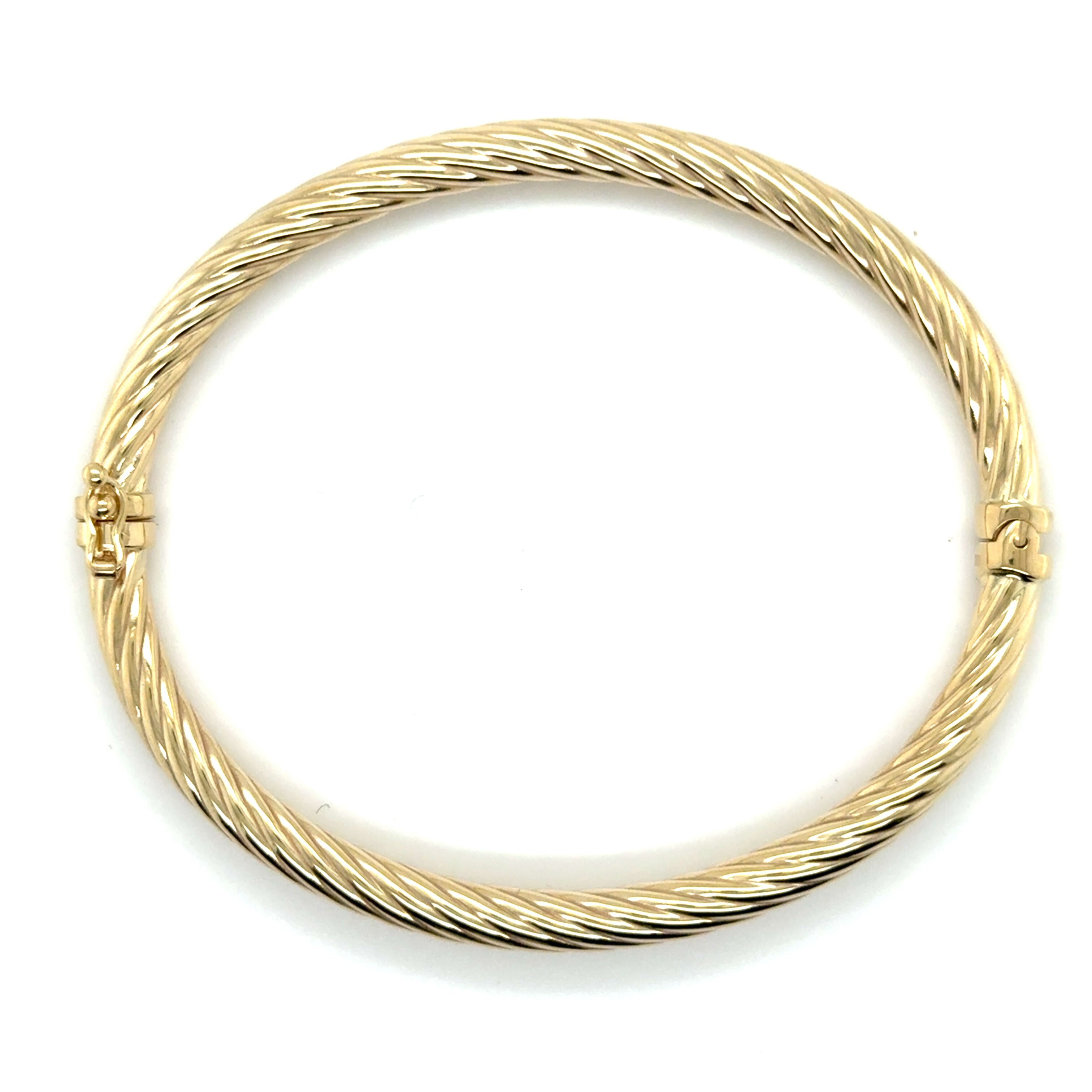 14K Gold Twist Rope Bangle Bracelet