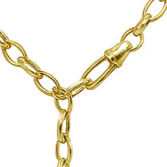 14K Gold Double Clasp Charm Holder Necklace
