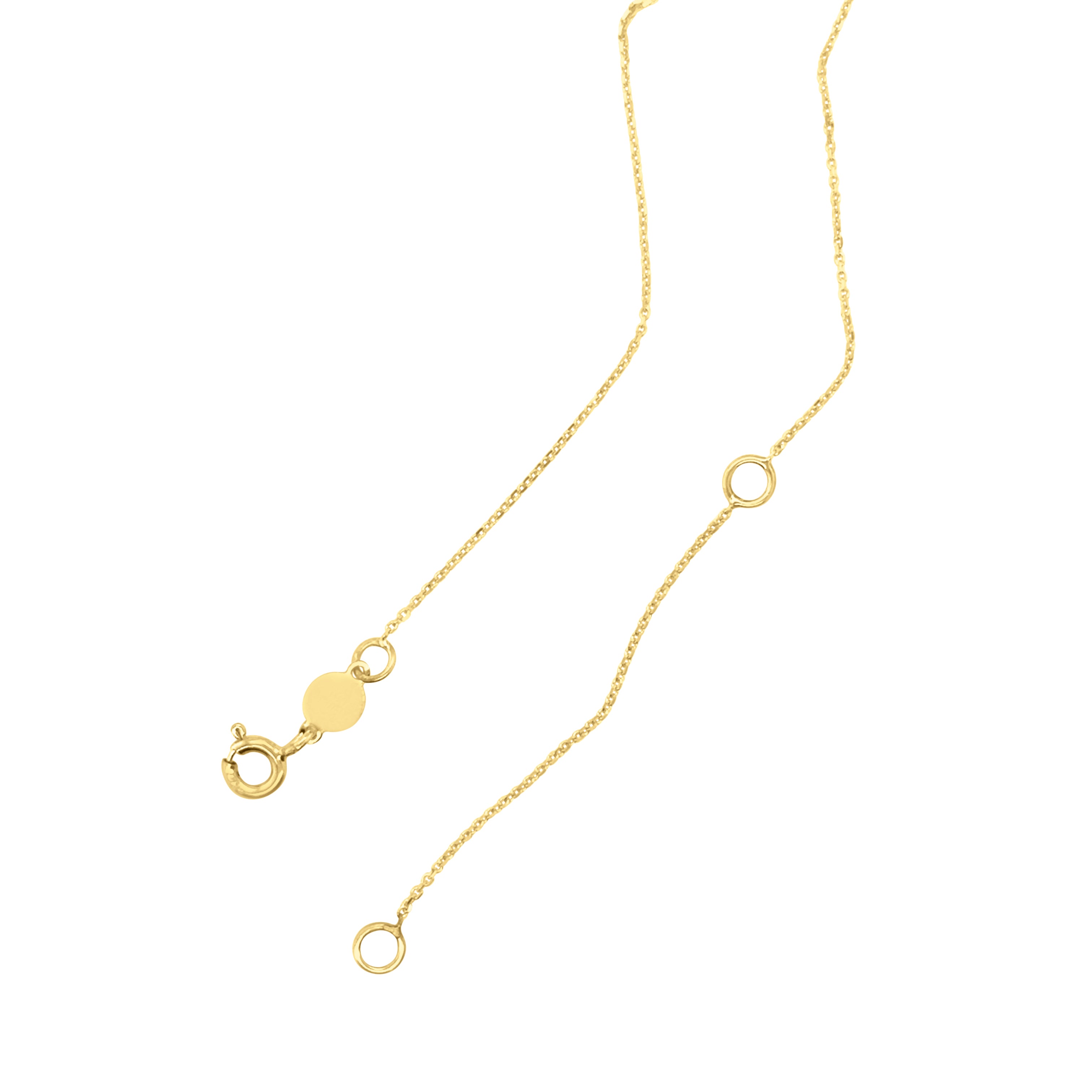 14K Gold Dainty Mini Initial Necklace: 18" Adjustable At 16"