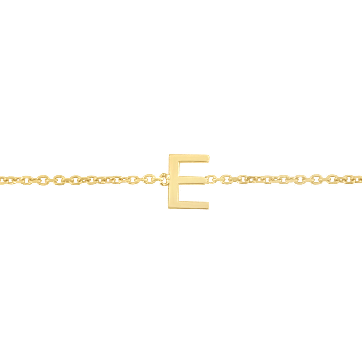 14K Gold Dainty Mini Initial Bracelet: 7" Adjustable at 6.5"