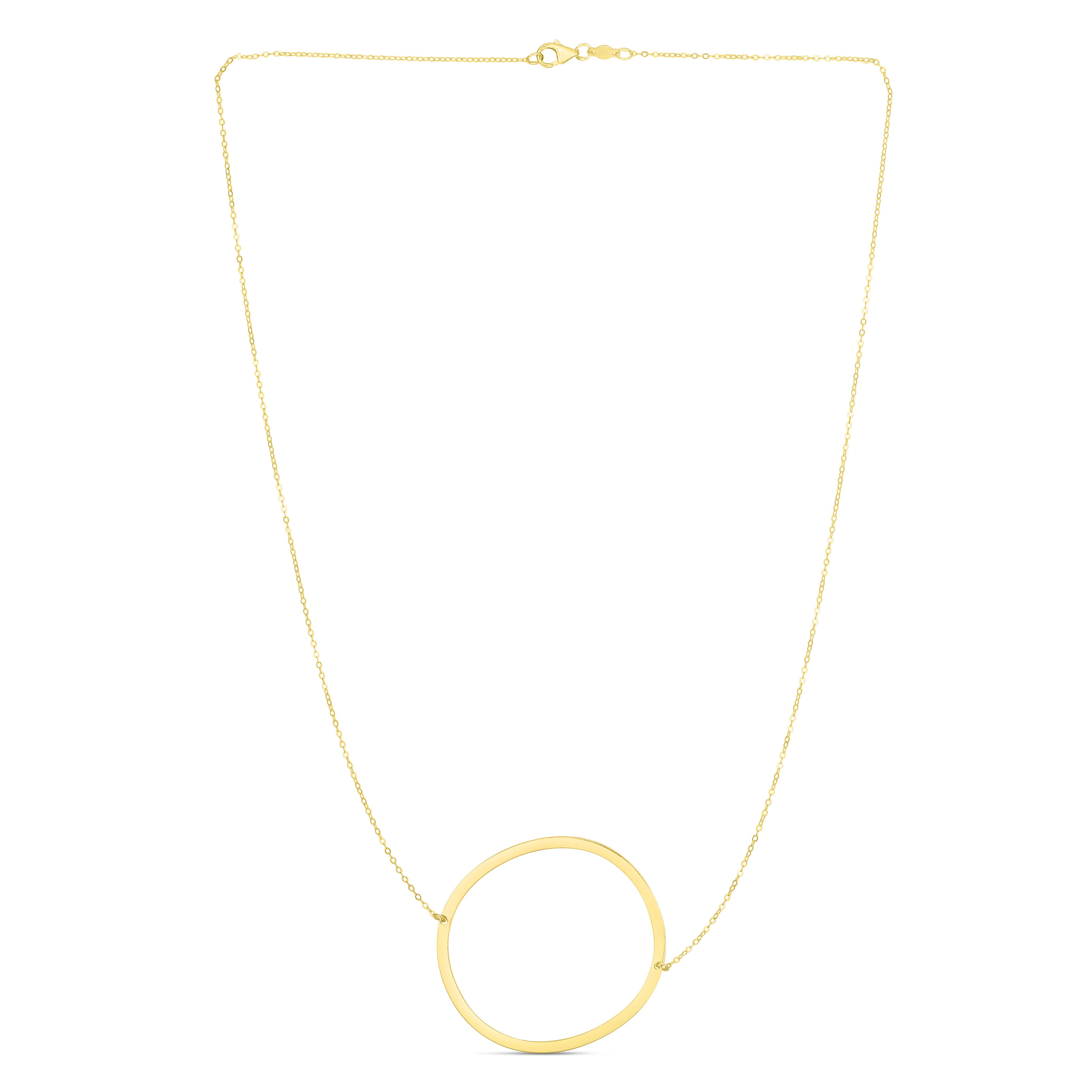 14K Gold Large Sideways Initial Necklace: 18"