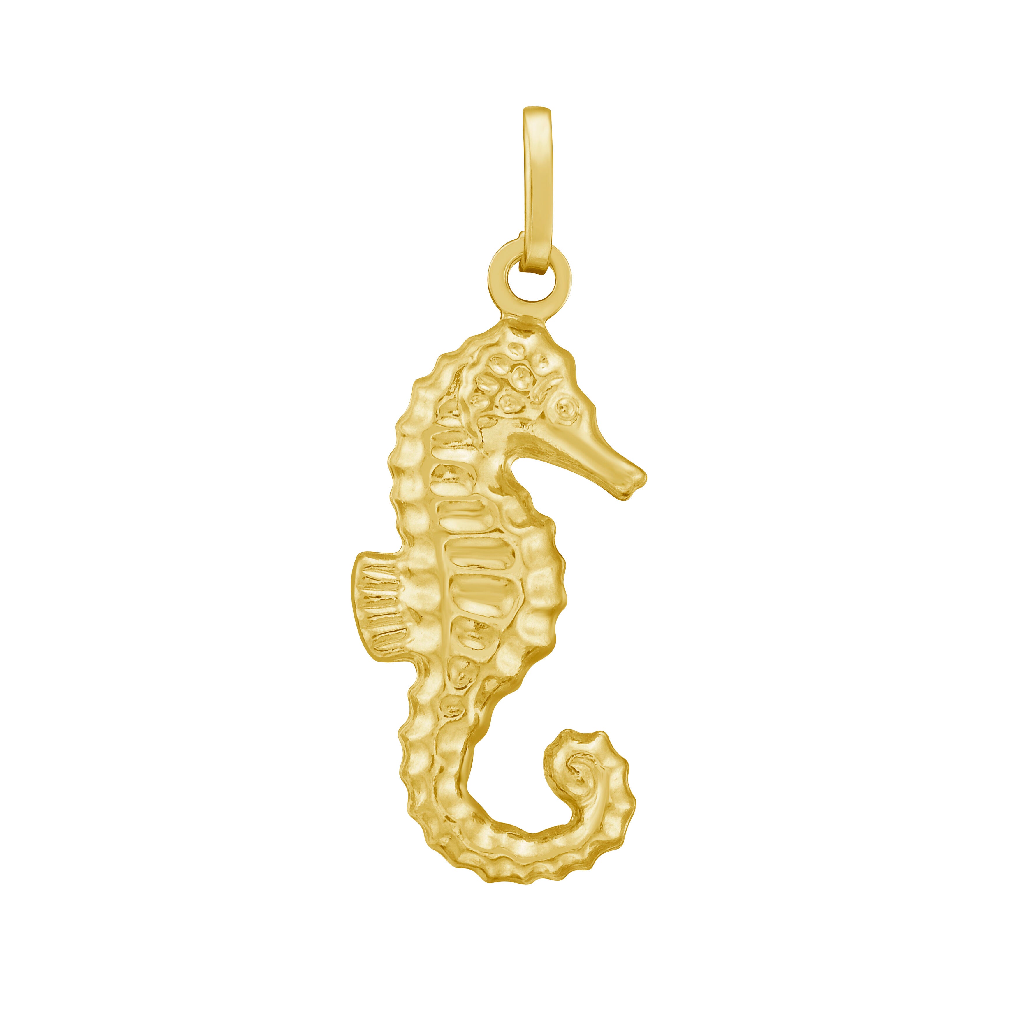 14K Gold Seahorse Charm Pendant