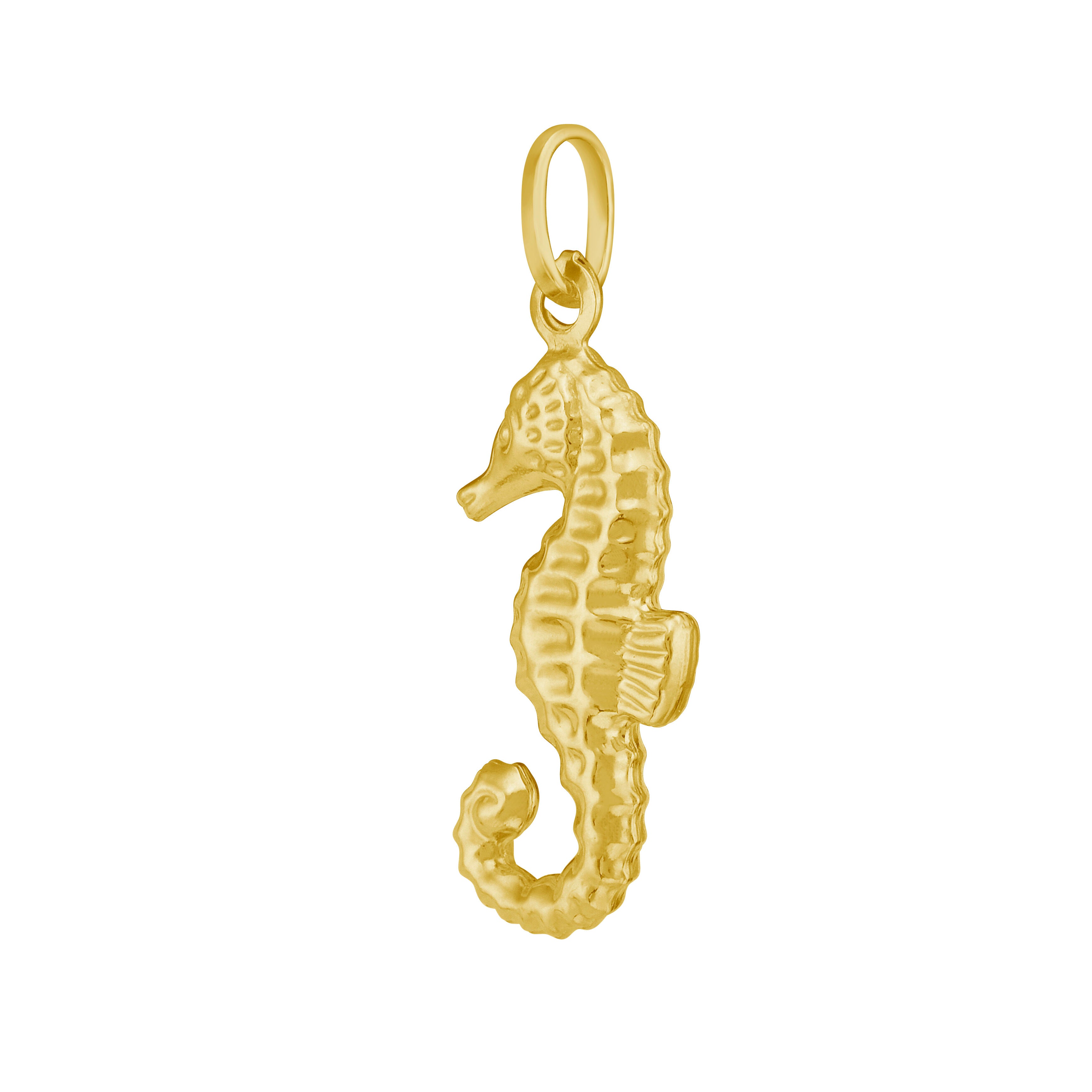14K Gold Seahorse Charm Pendant