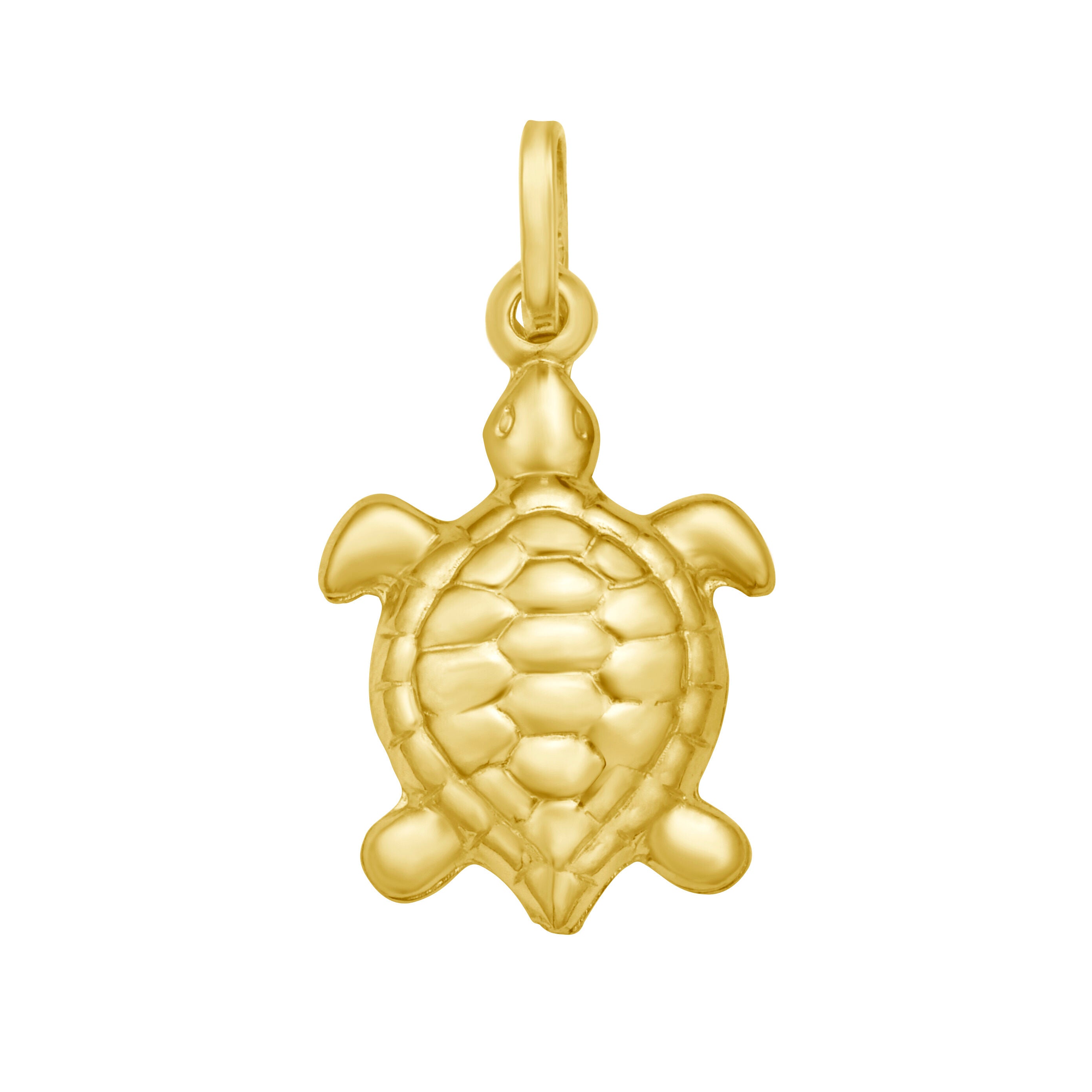 14K Gold Turtle Charm Pendant