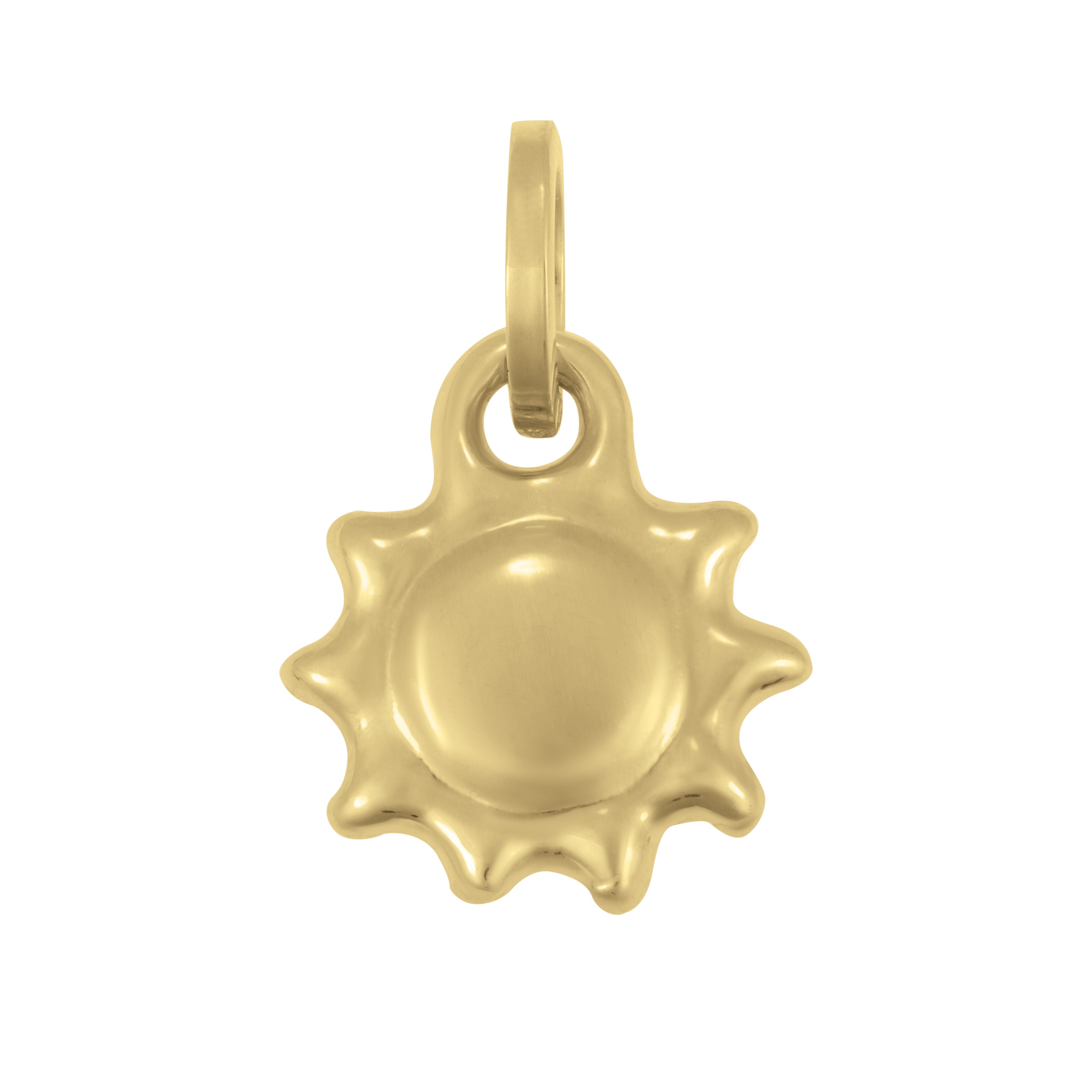 14K Gold Sun Charm Pendant