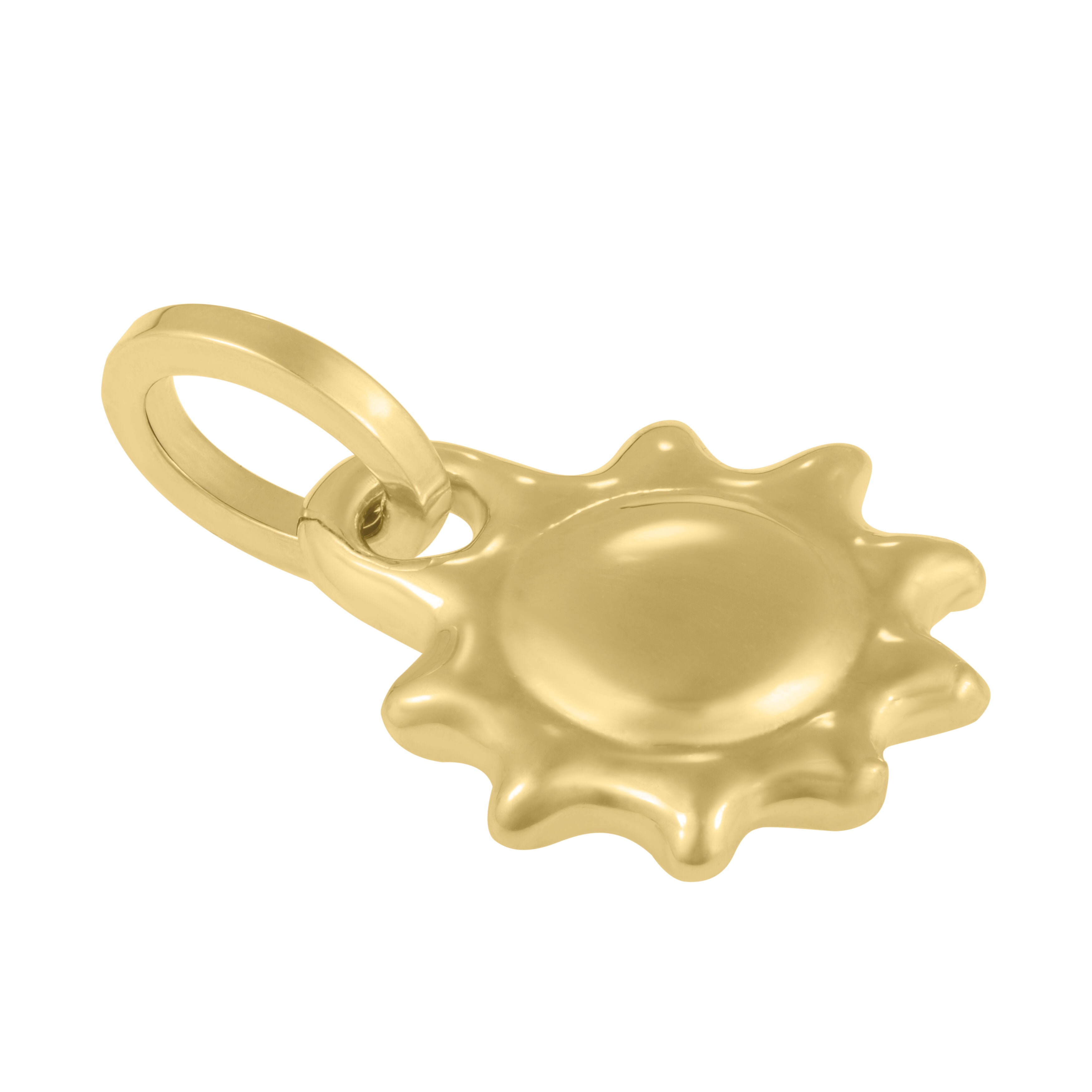 14K Gold Sun Charm Pendant