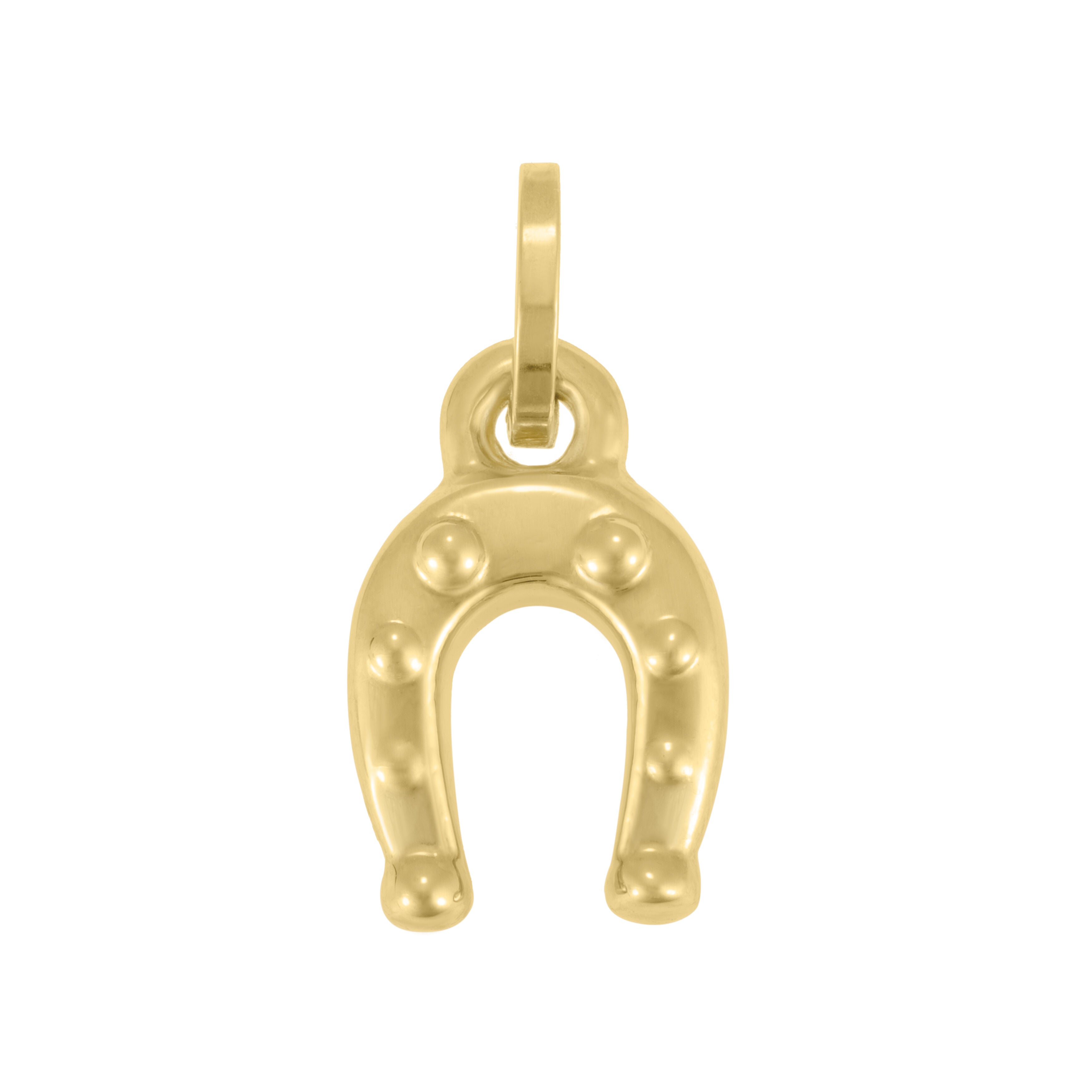 14K Gold Horseshoe Charm Pendant