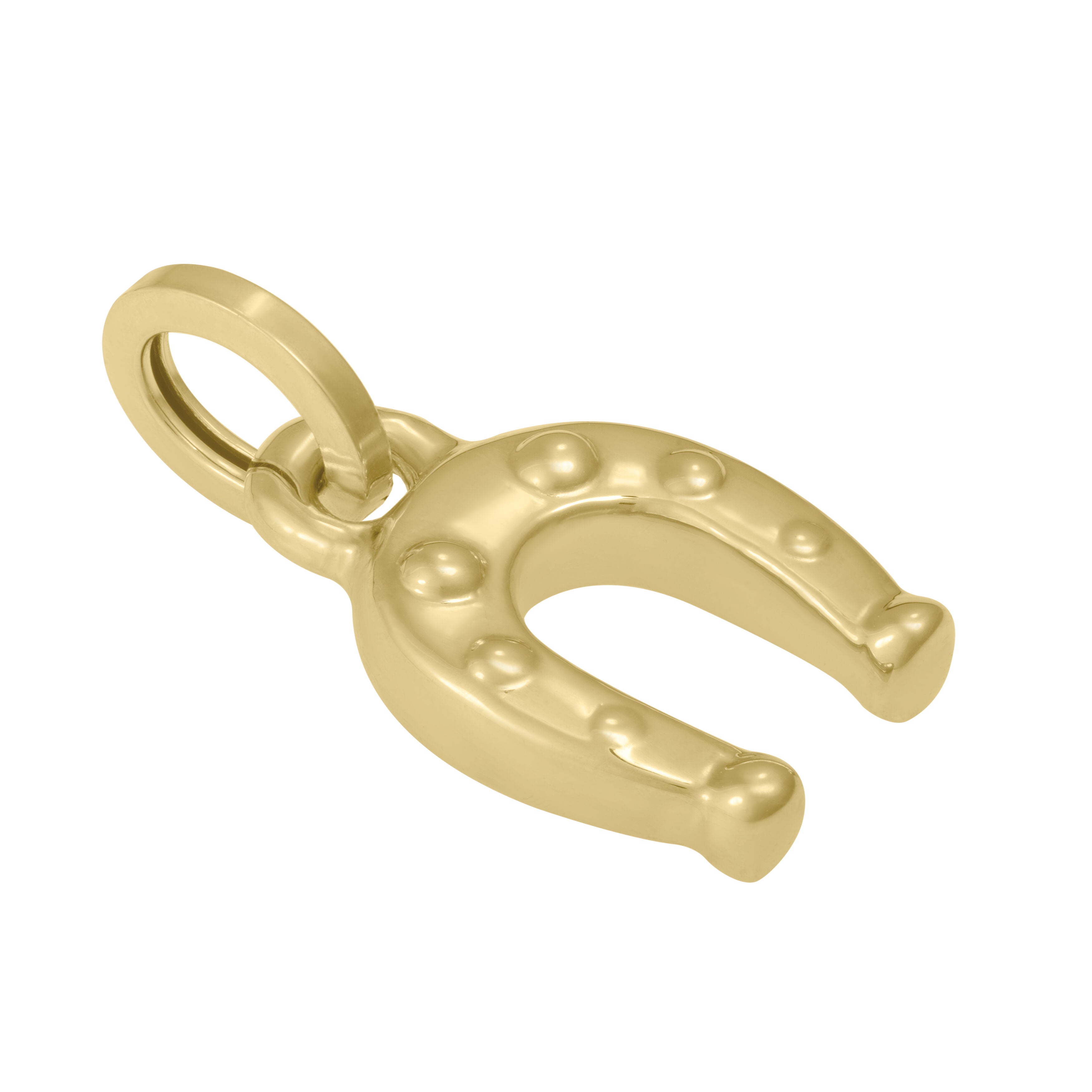 14K Gold Horseshoe Charm Pendant