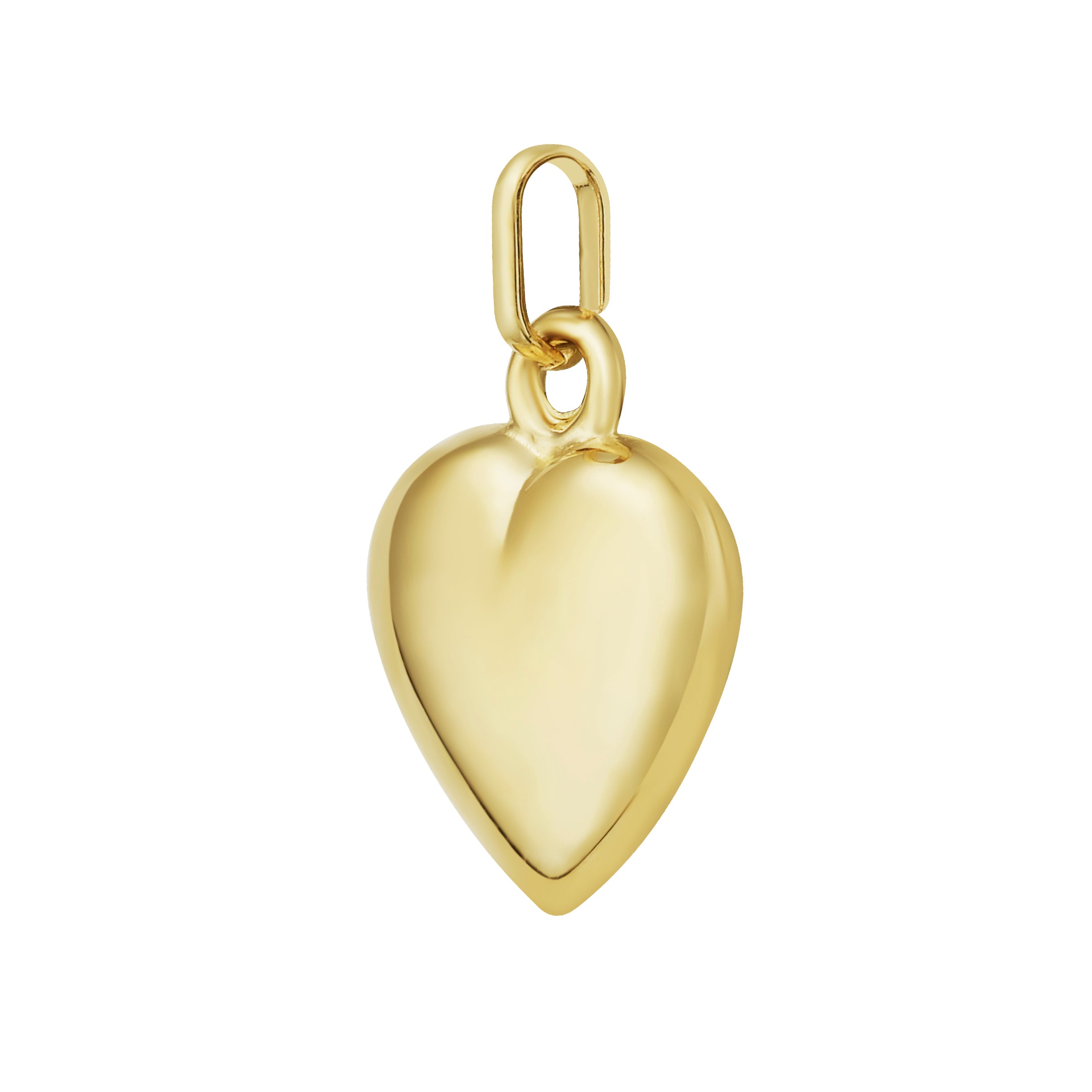 14K Gold Puffed Charm Pendant