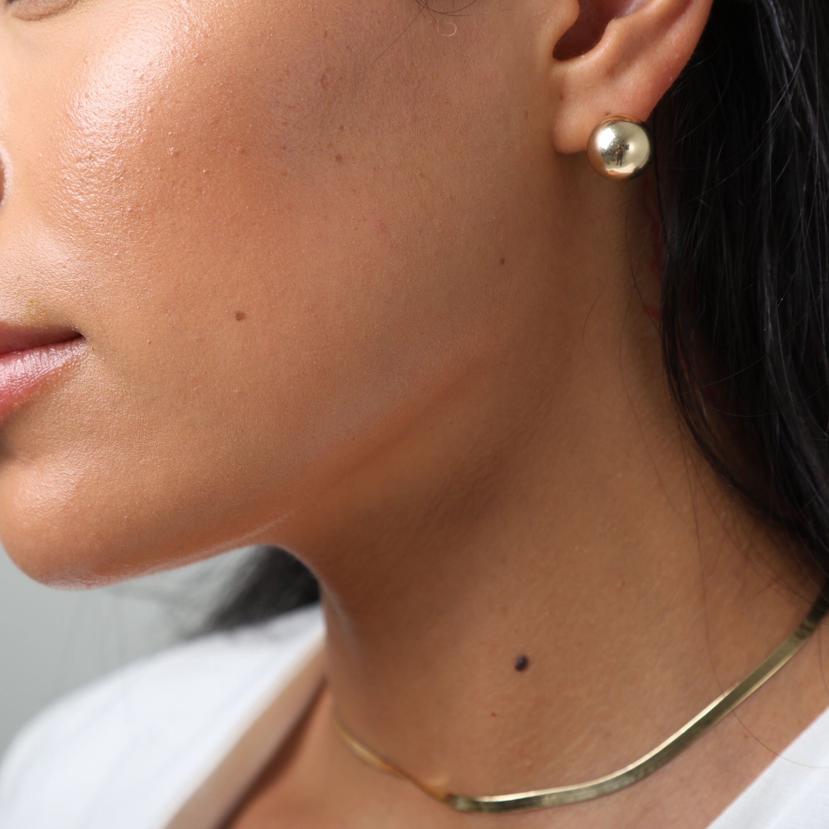 14K Gold Ball Stud Earrings: 9mm, 10mm, 12mm