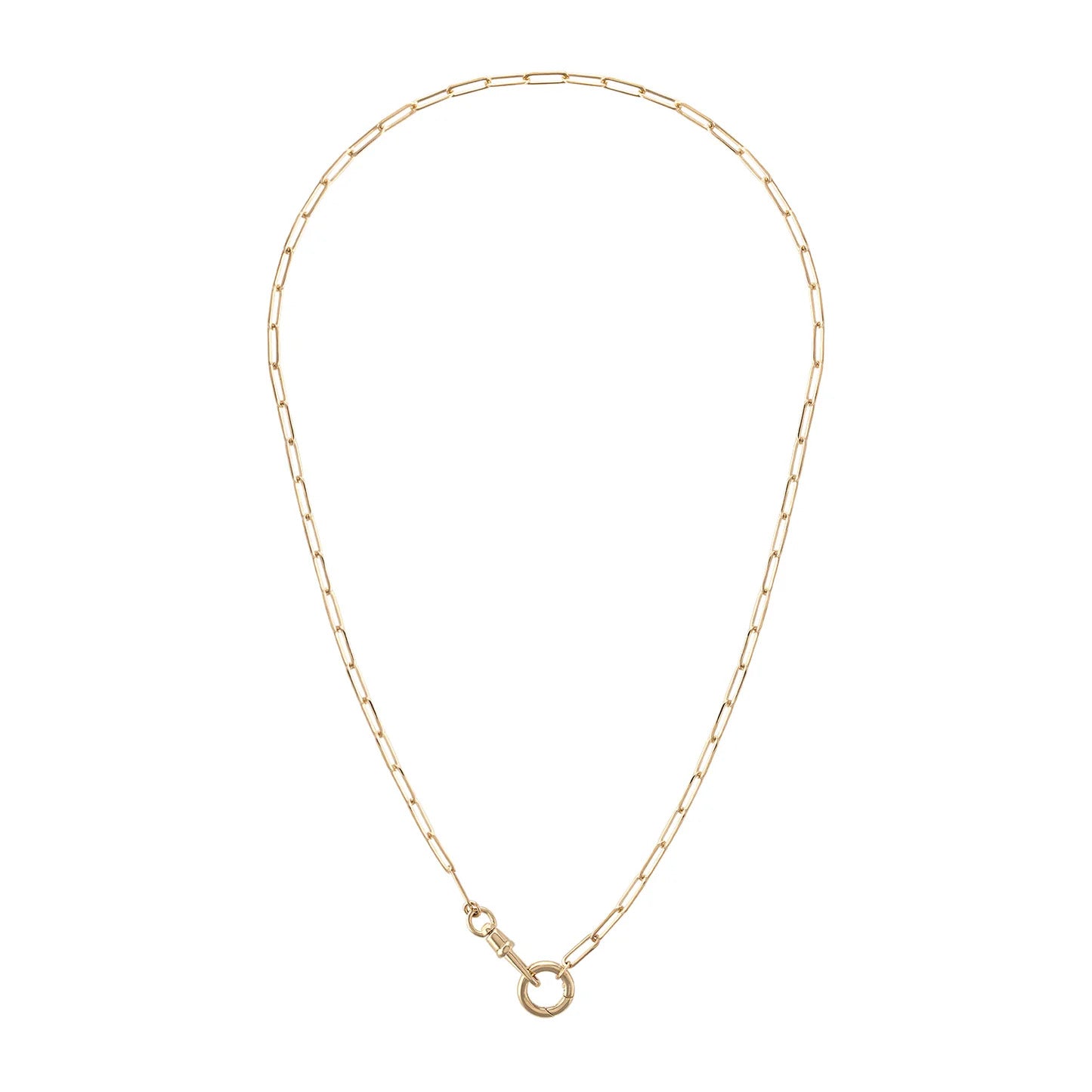 14K Yellow Gold Double Clasp Paperclip Necklace – Made in Italy, Versatile, Elegant, Timeless