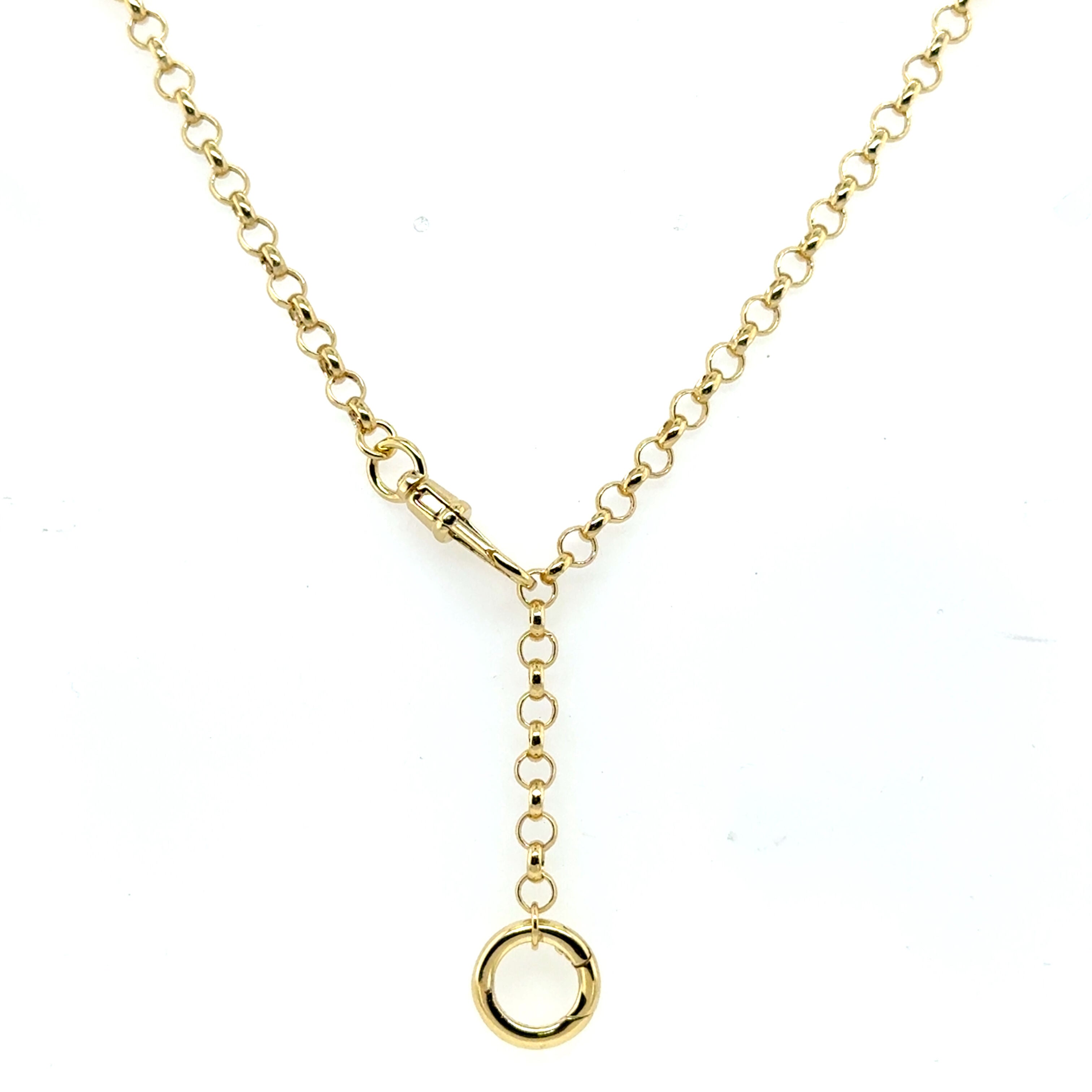 14K Yellow Gold Double Clasp Rolo Necklace – Made in Italy, Versatile, Elegant, Timeless