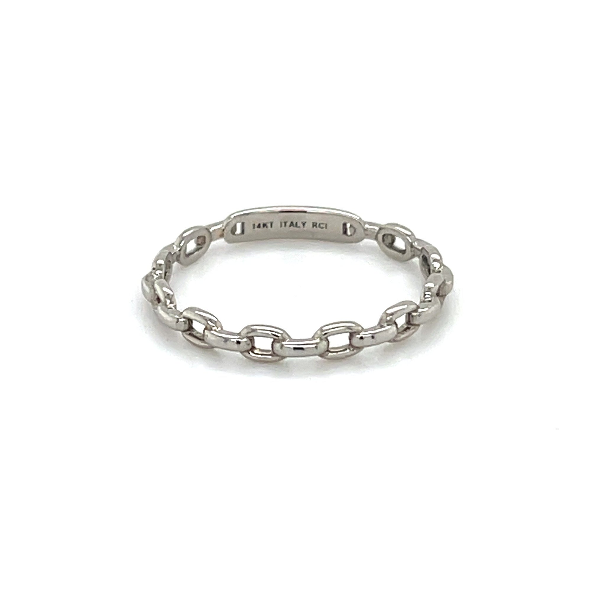 14K Gold Dainty Oval Link Ring: Yellow, White and Rose Gold, Made In Italy