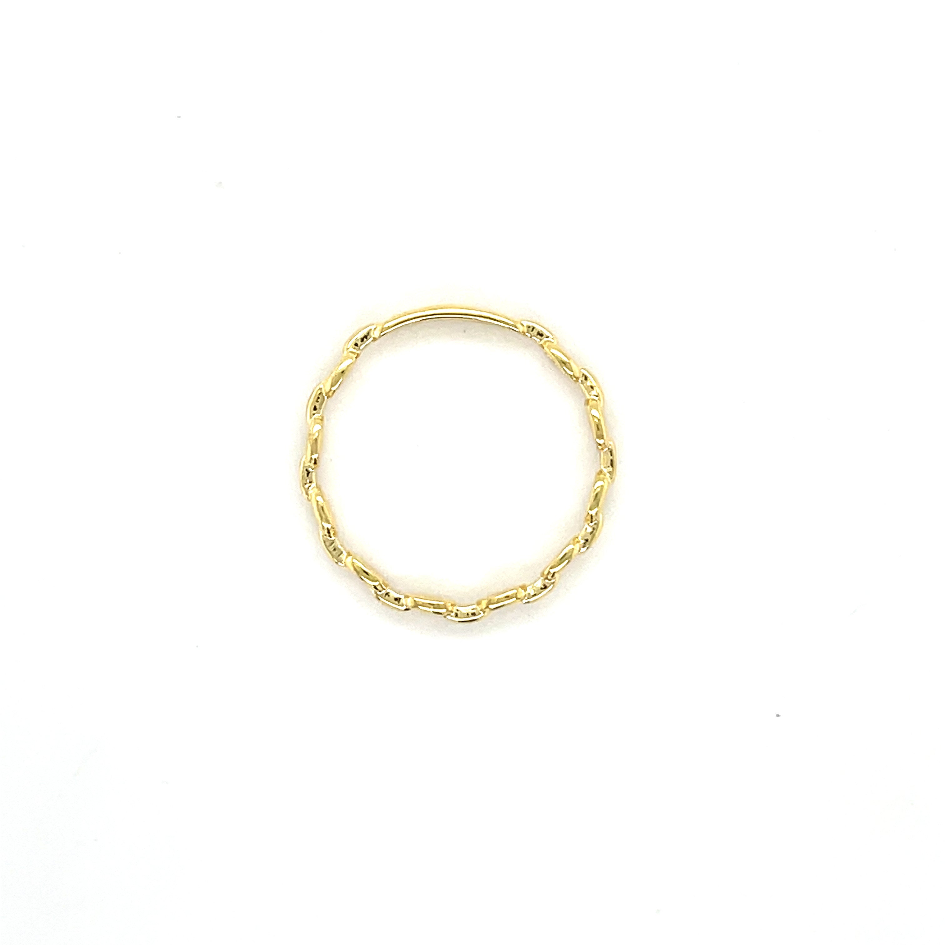 14K Gold Dainty Oval Link Ring: Yellow, White and Rose Gold, Made In Italy