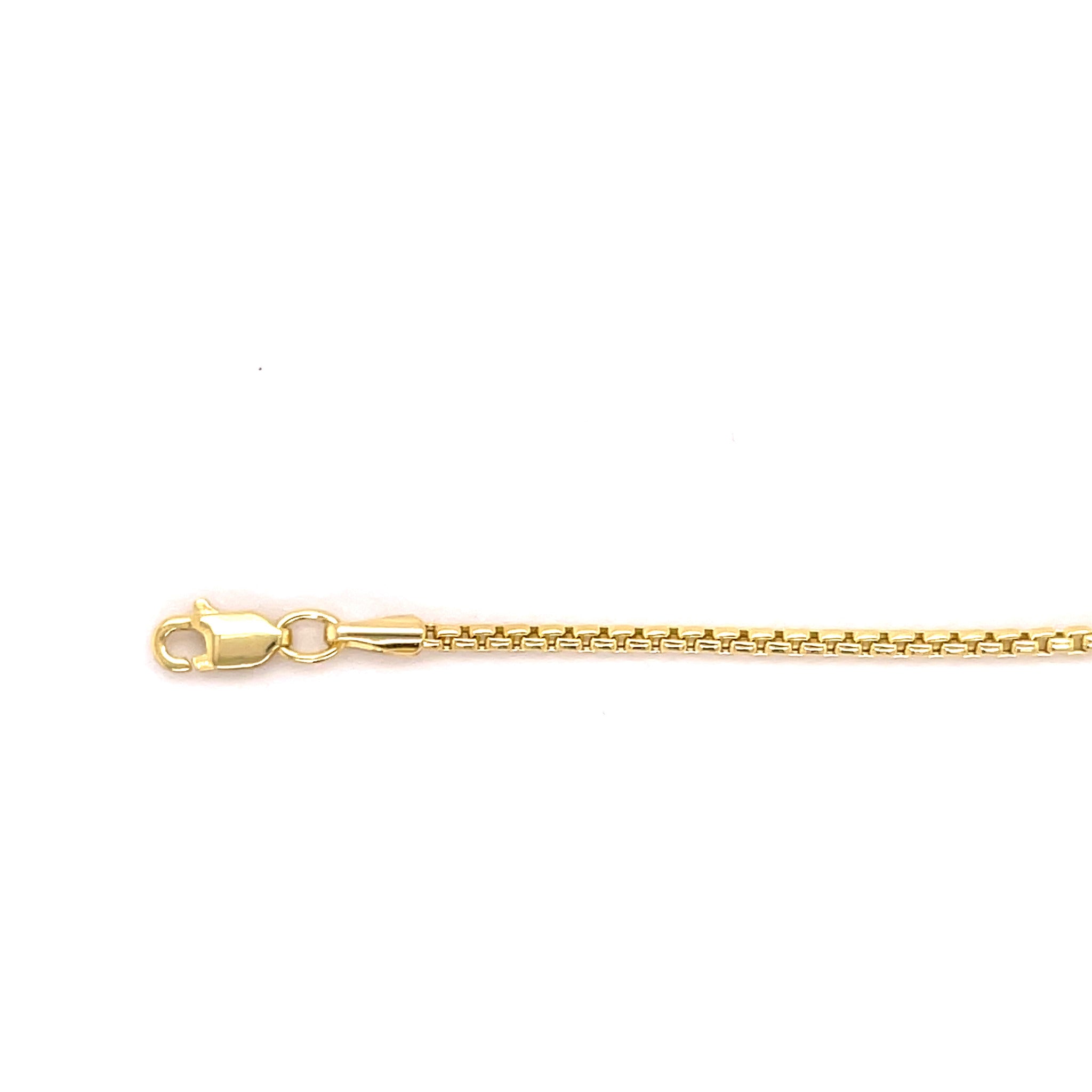 14K Gold Round Box Choker Necklace: 14"