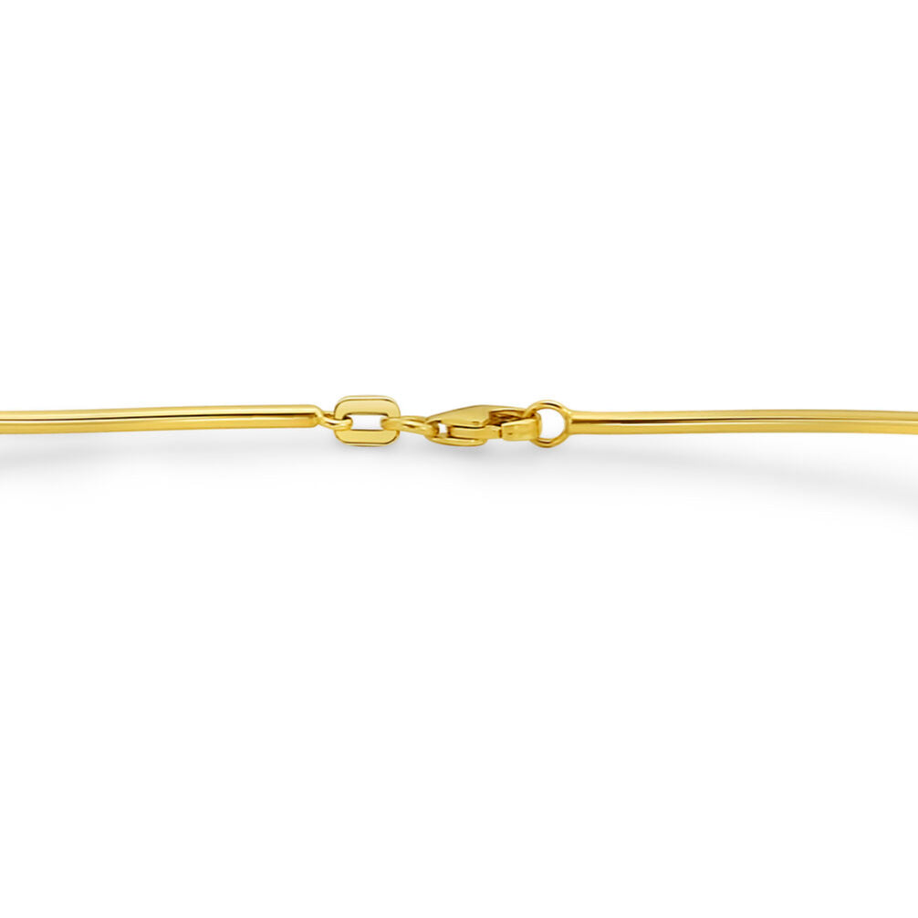 14K Yellow Gold Thin Omega Collar Necklace 16"