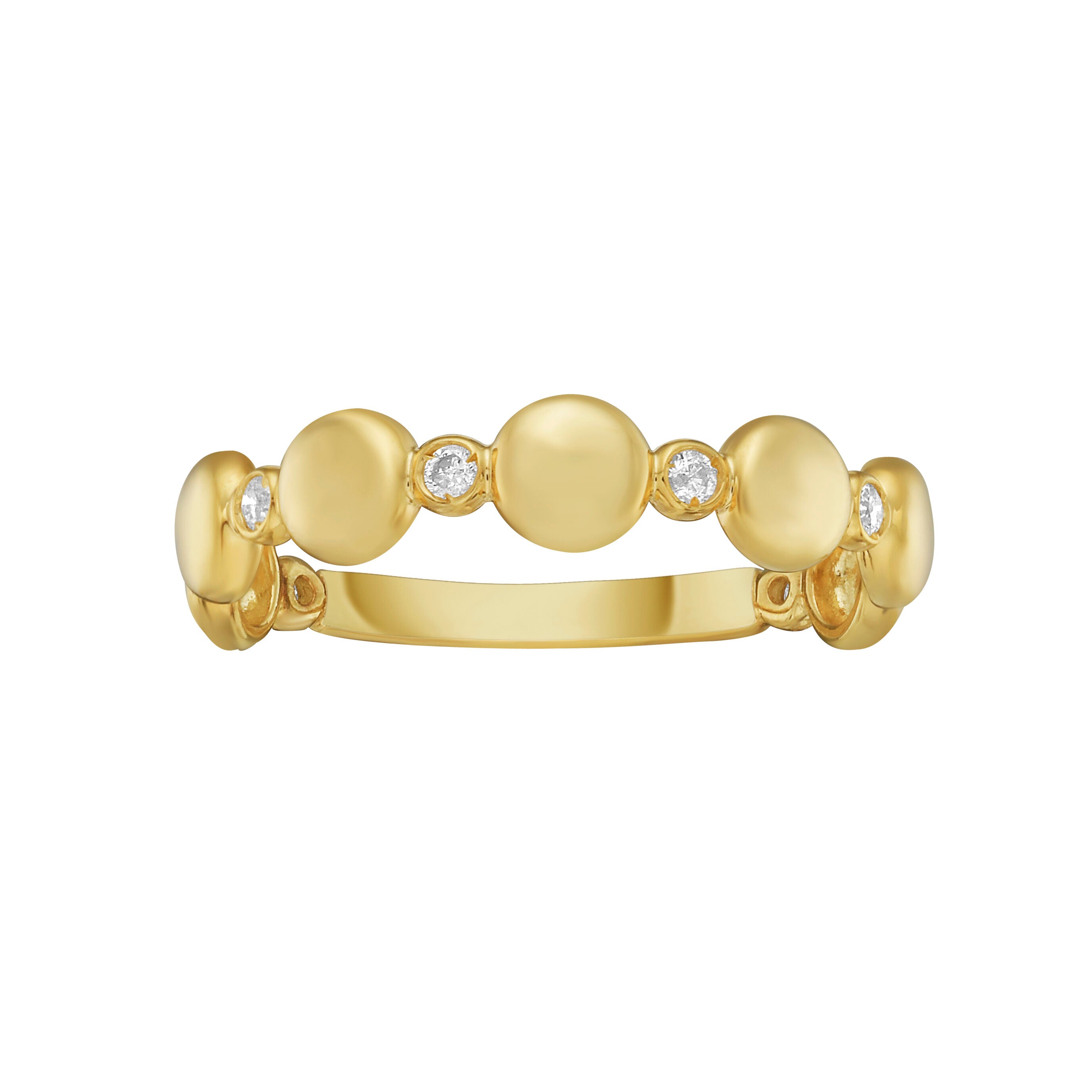 14K Yellow Gold Diamond Pebble Ring